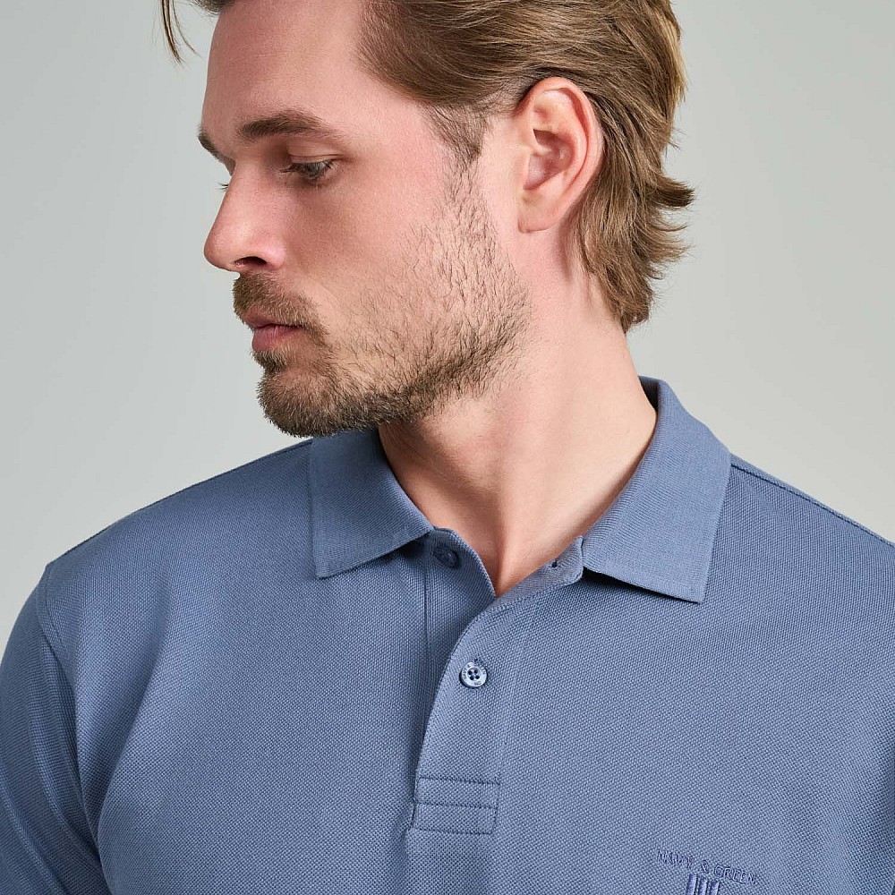 Navy & Green Ανδρική Μπλούζα Polo 100% Βαμβάκι