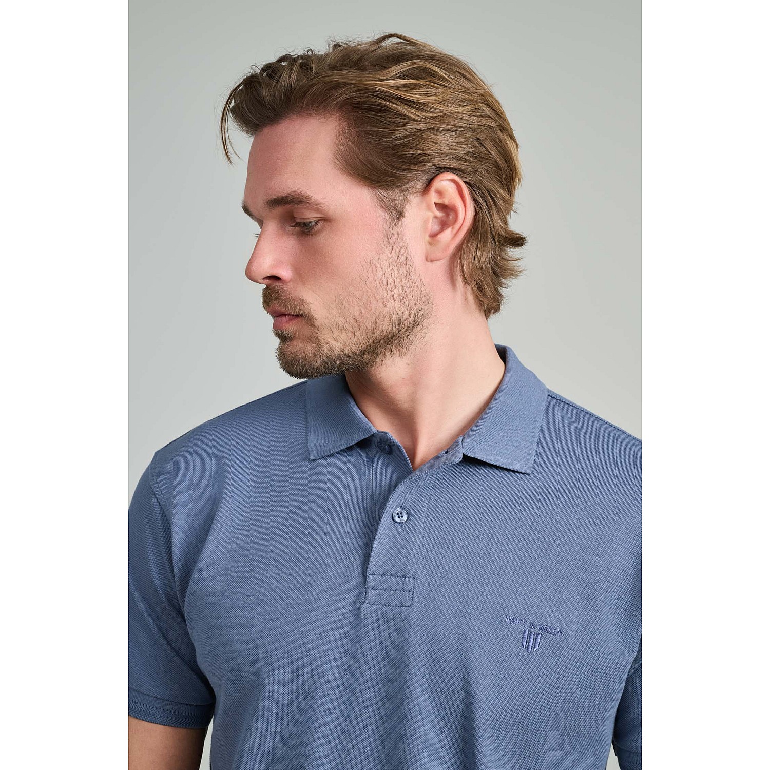 Navy & Green Ανδρική Μπλούζα Polo 100% Βαμβάκι