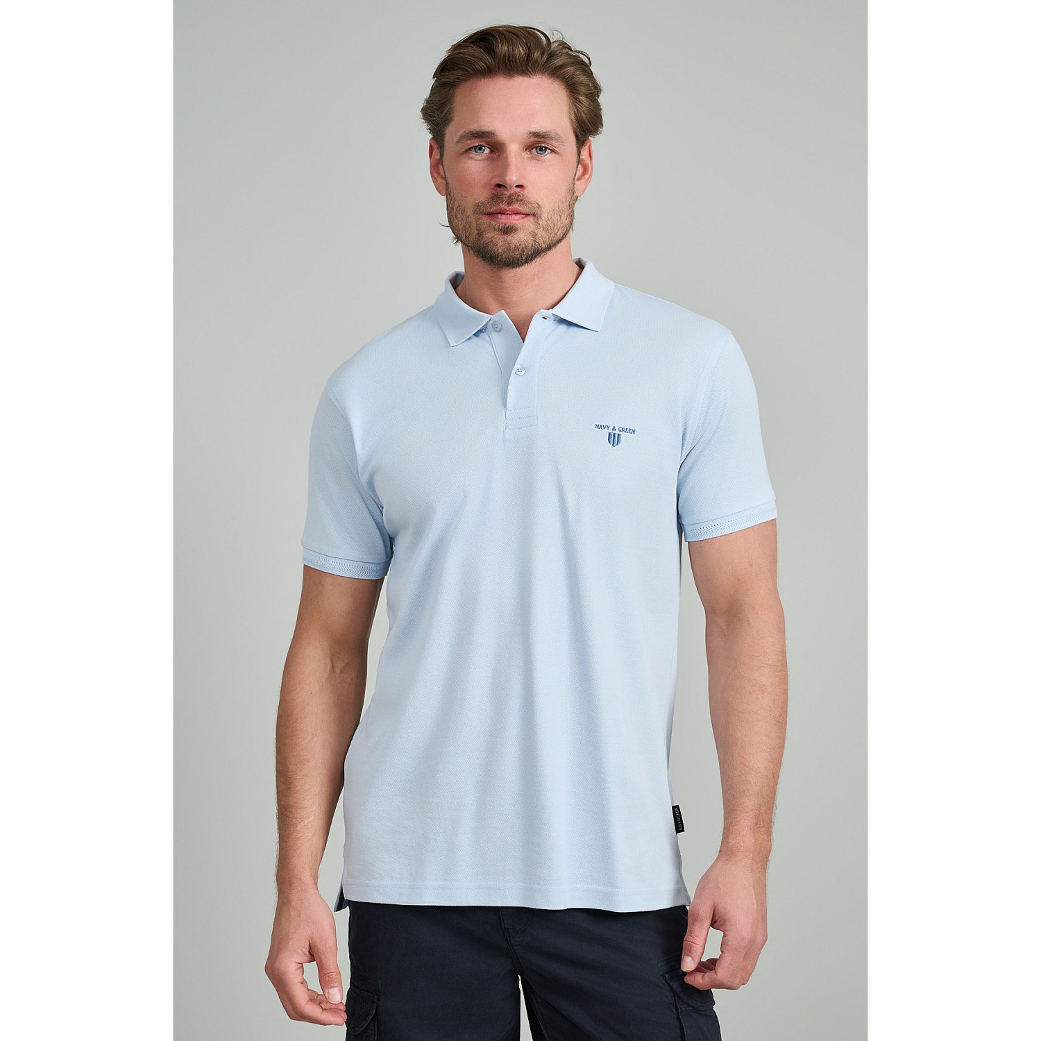 Navy & Green Ανδρική Μπλούζα Polo 100% Βαμβάκι