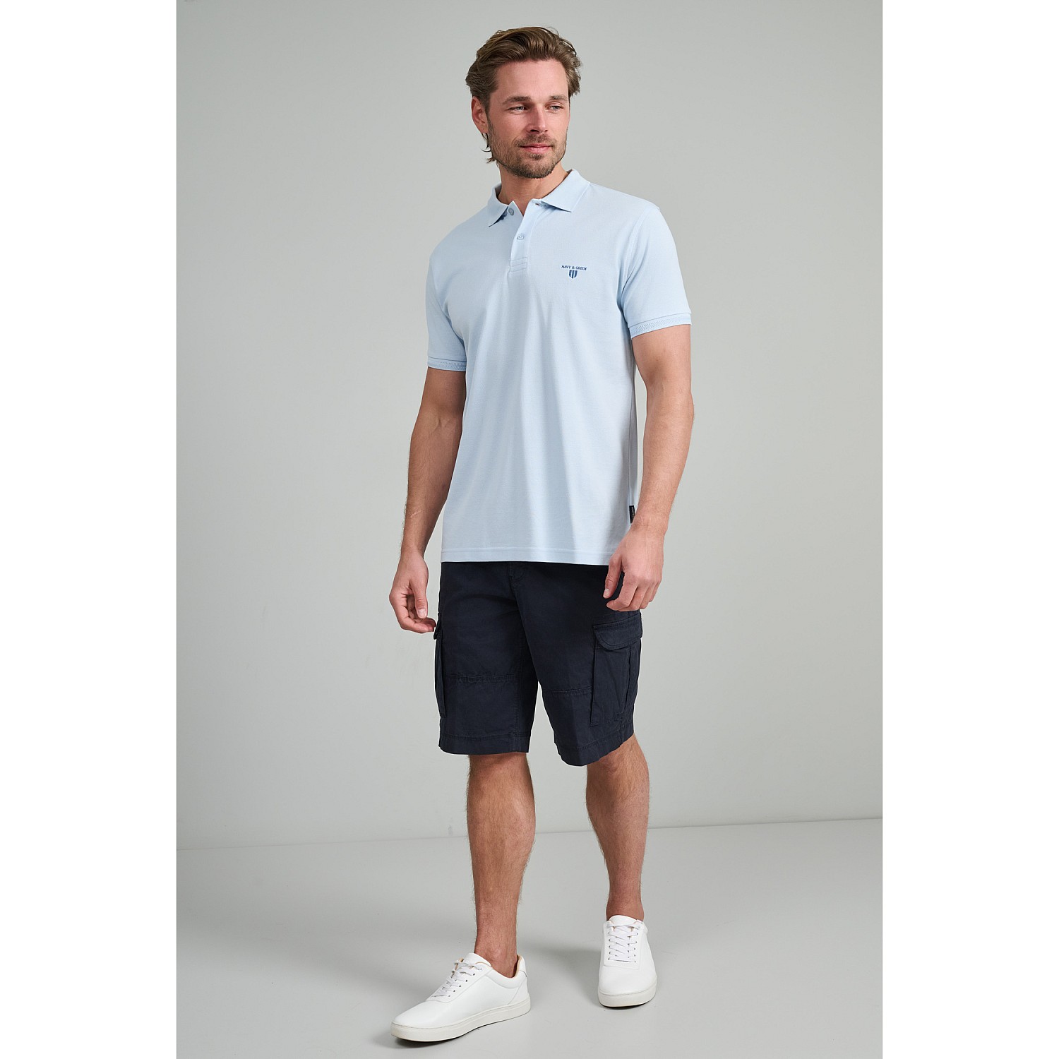 Navy & Green Ανδρική Μπλούζα Polo 100% Βαμβάκι