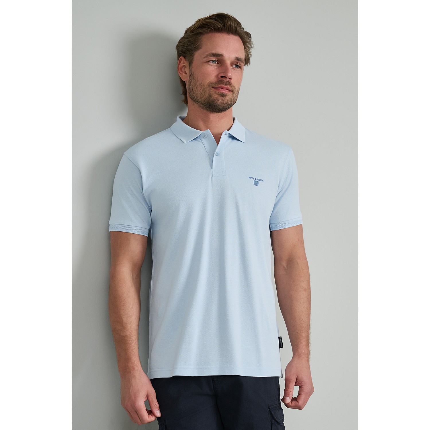 Navy & Green Ανδρική Μπλούζα Polo 100% Βαμβάκι