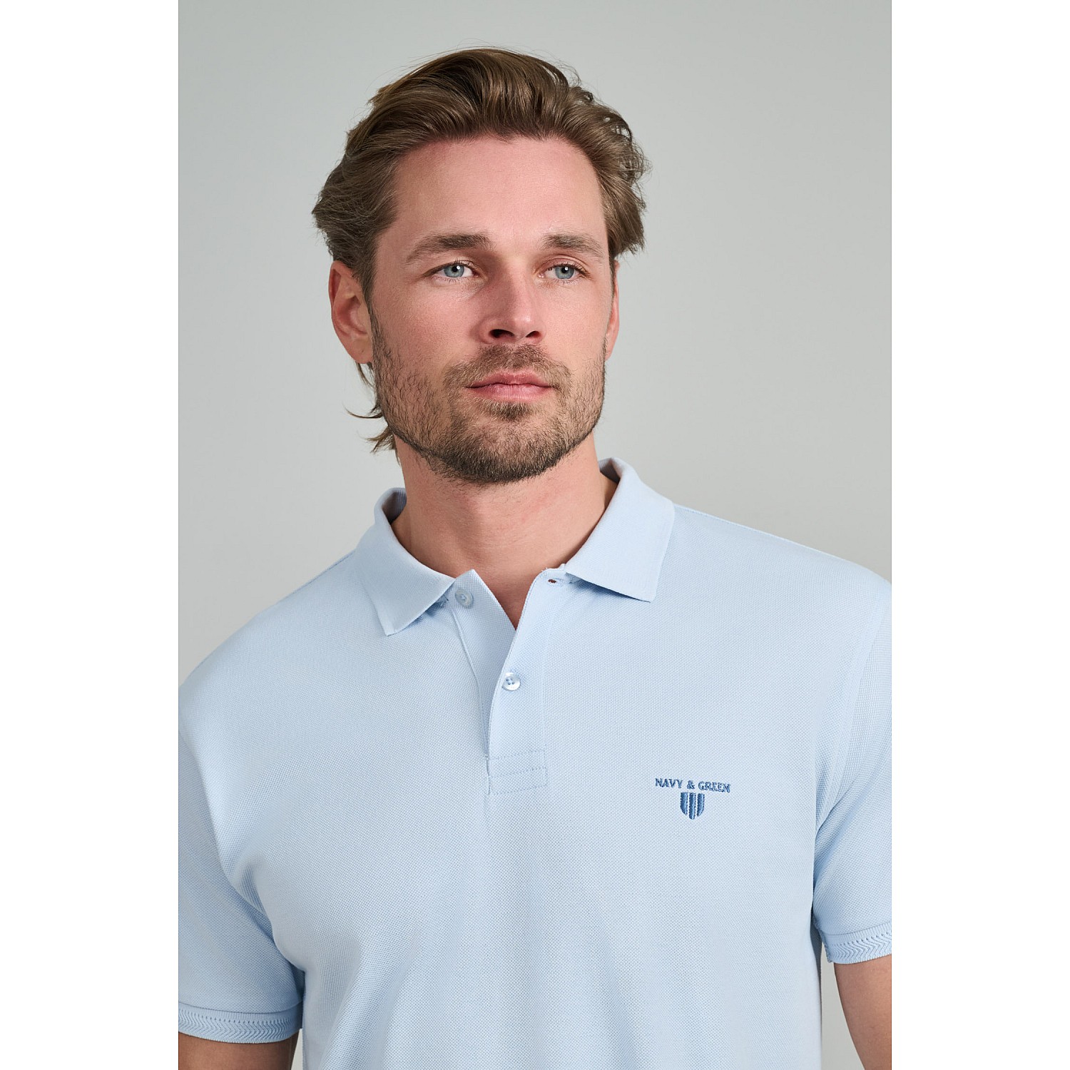 Navy & Green Ανδρική Μπλούζα Polo 100% Βαμβάκι
