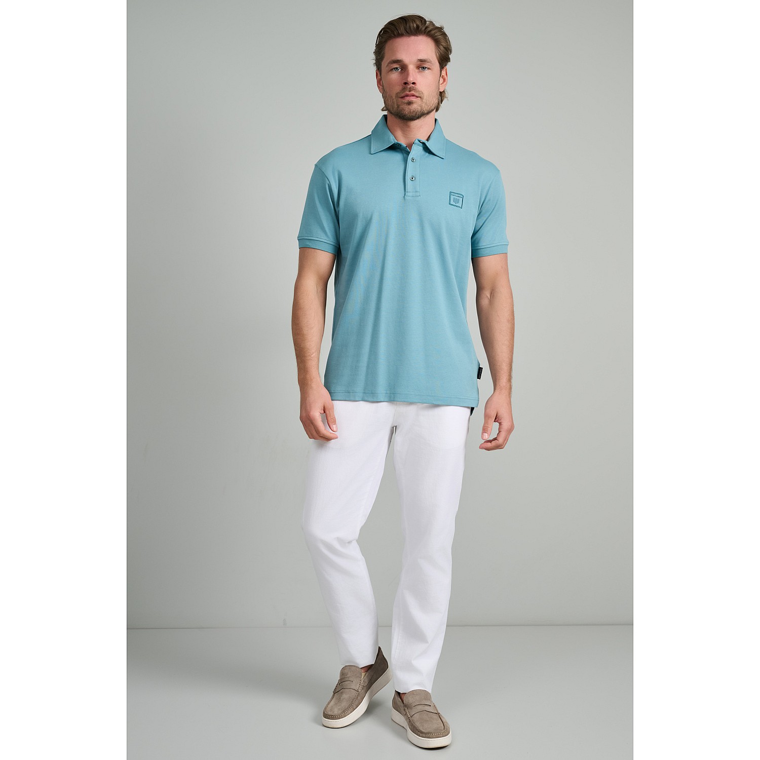 Navy & Green Ανδρική Μπλούζα Polo 100% Βαμβάκι