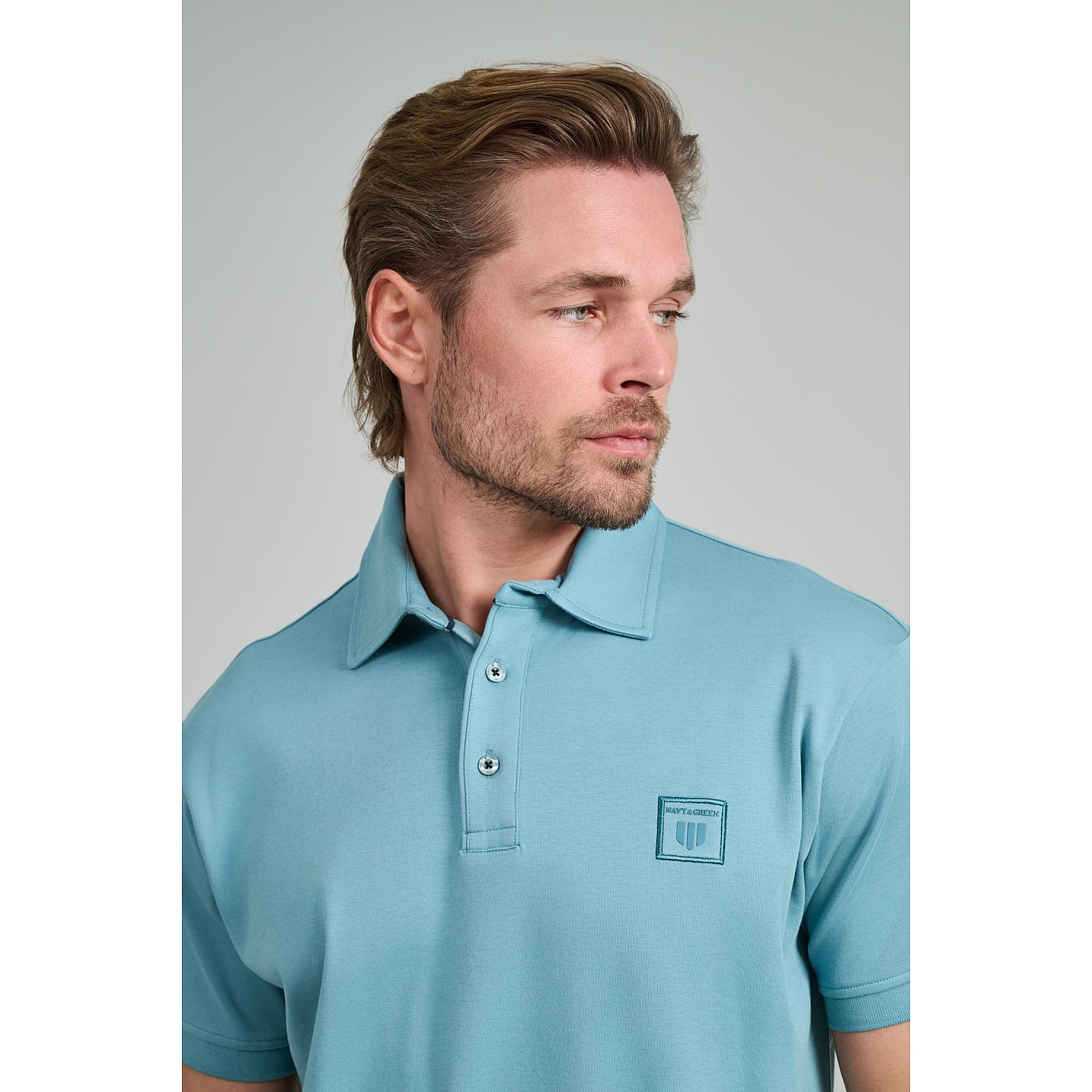 Navy & Green Ανδρική Μπλούζα Polo 100% Βαμβάκι