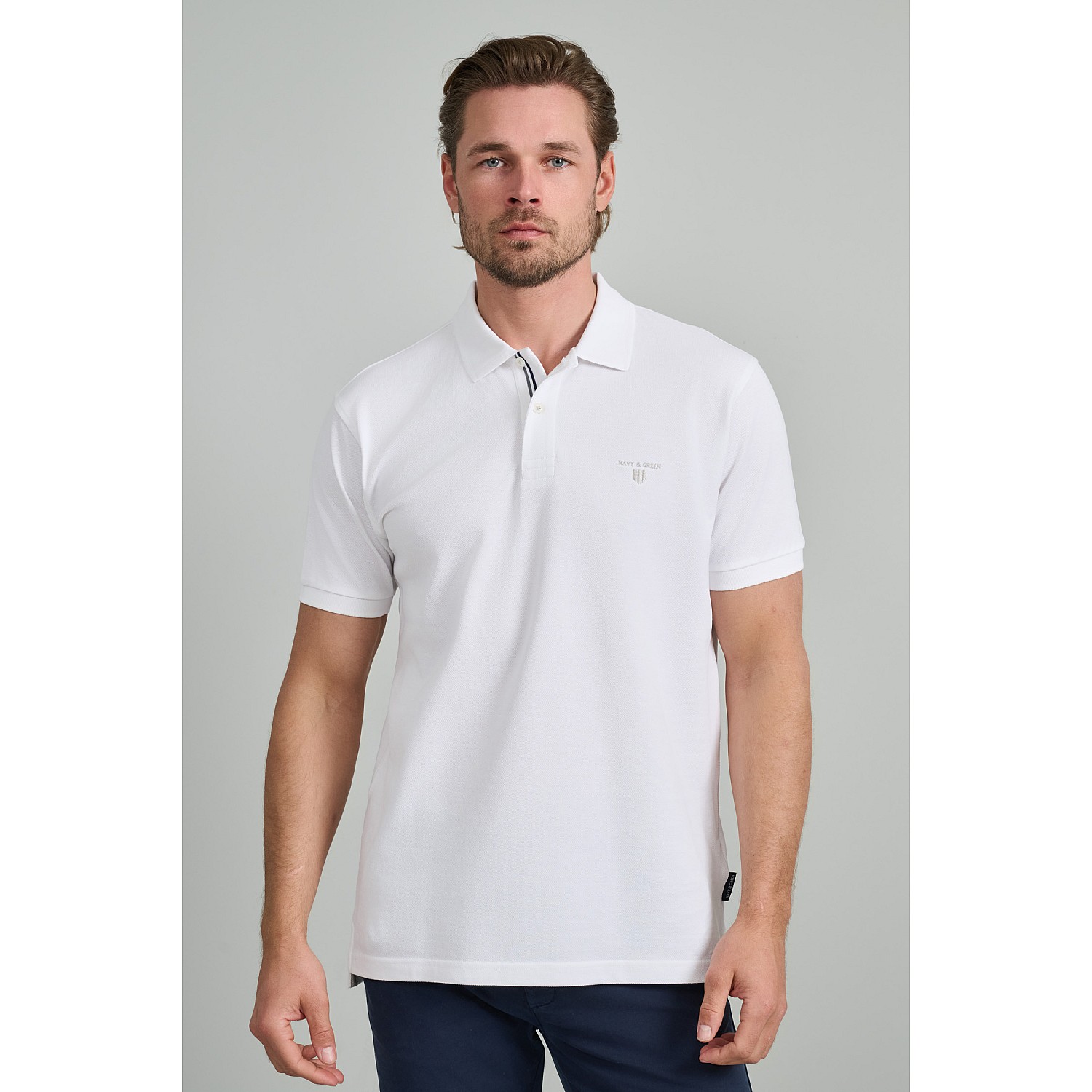 Navy & Green Ανδρική Μπλούζα Polo 100% Βαμβάκι