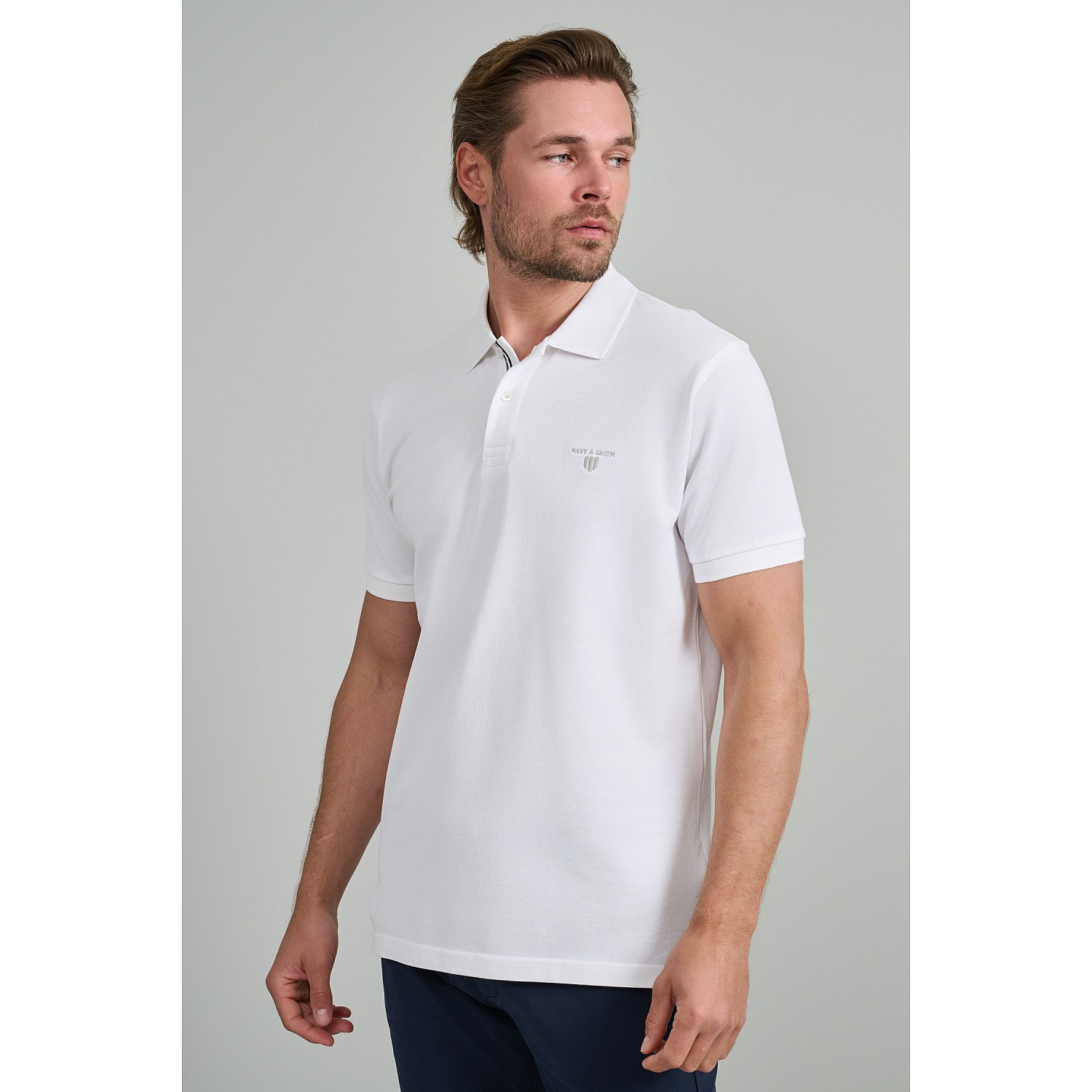 Navy & Green Ανδρική Μπλούζα Polo 100% Βαμβάκι