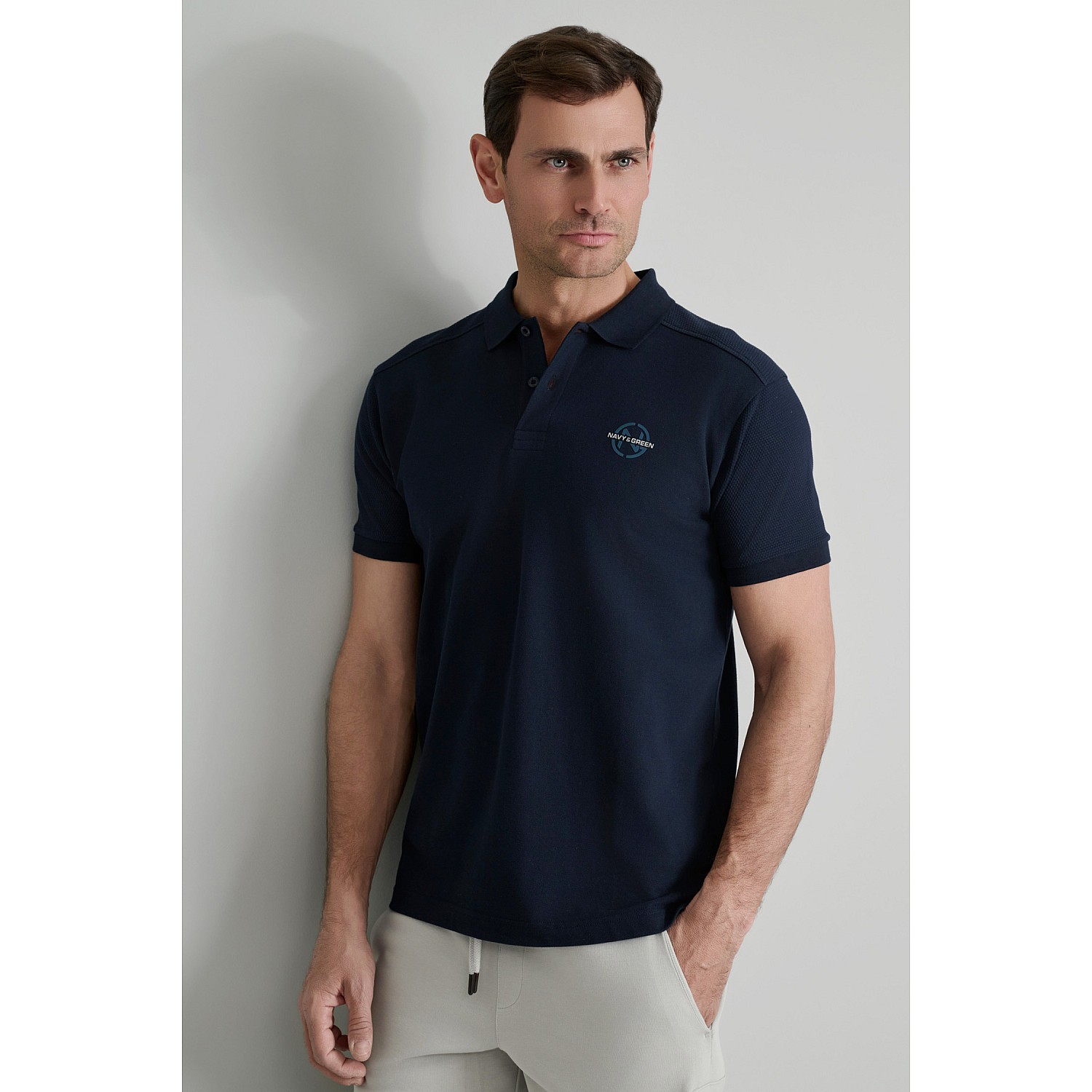 Navy & Green Ανδρικό Μπουζάκι Polo