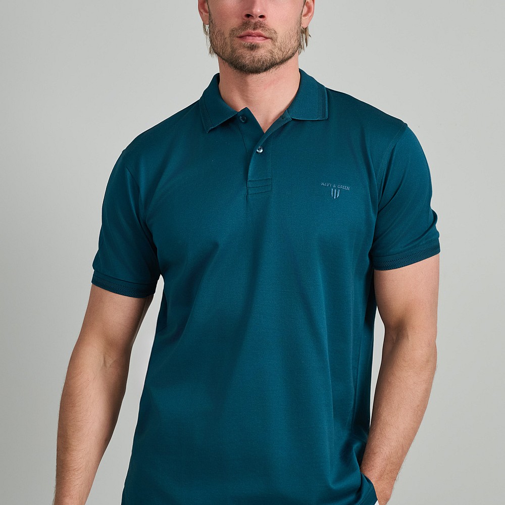 Navy & Green Ανδρική Μπλούζα Polo 100% Βαμβάκι