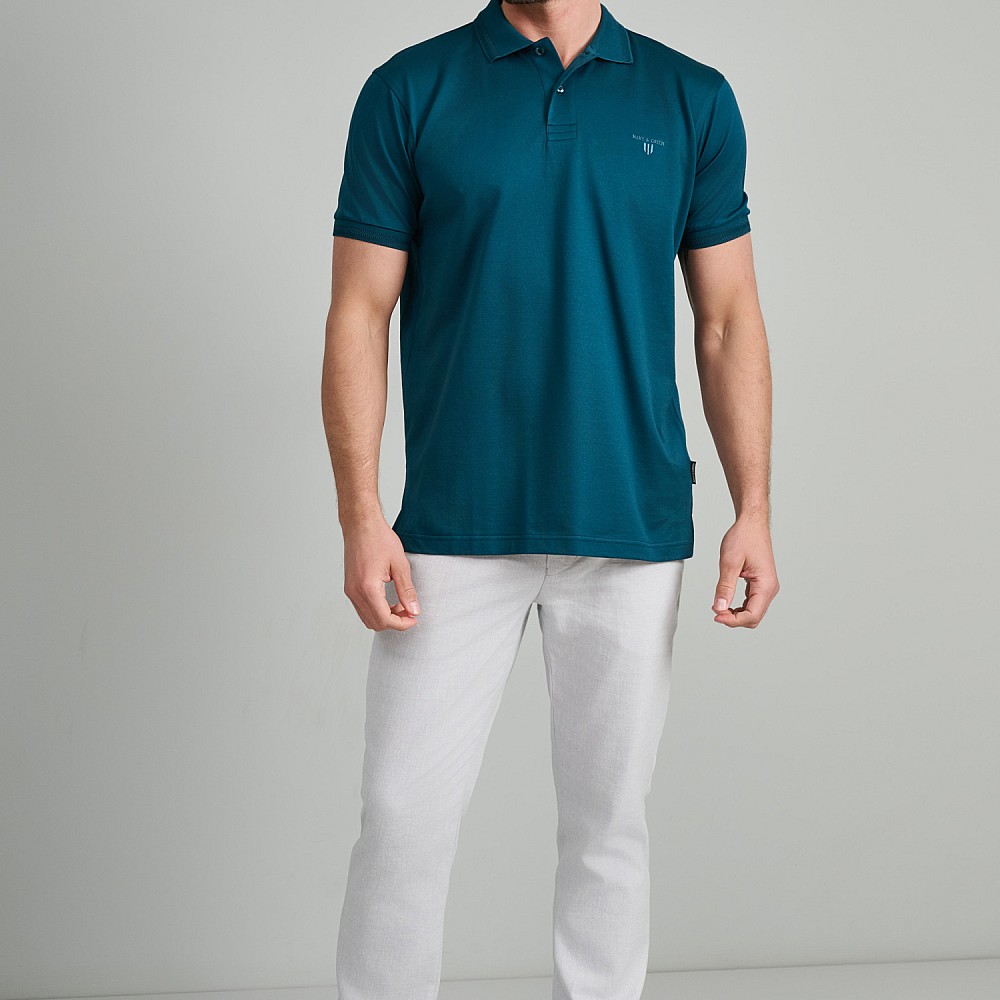 Navy & Green Ανδρική Μπλούζα Polo 100% Βαμβάκι