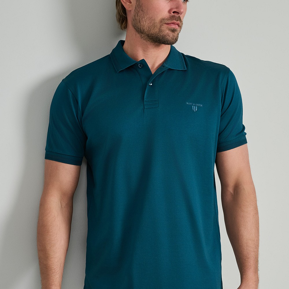 Navy & Green Ανδρική Μπλούζα Polo 100% Βαμβάκι