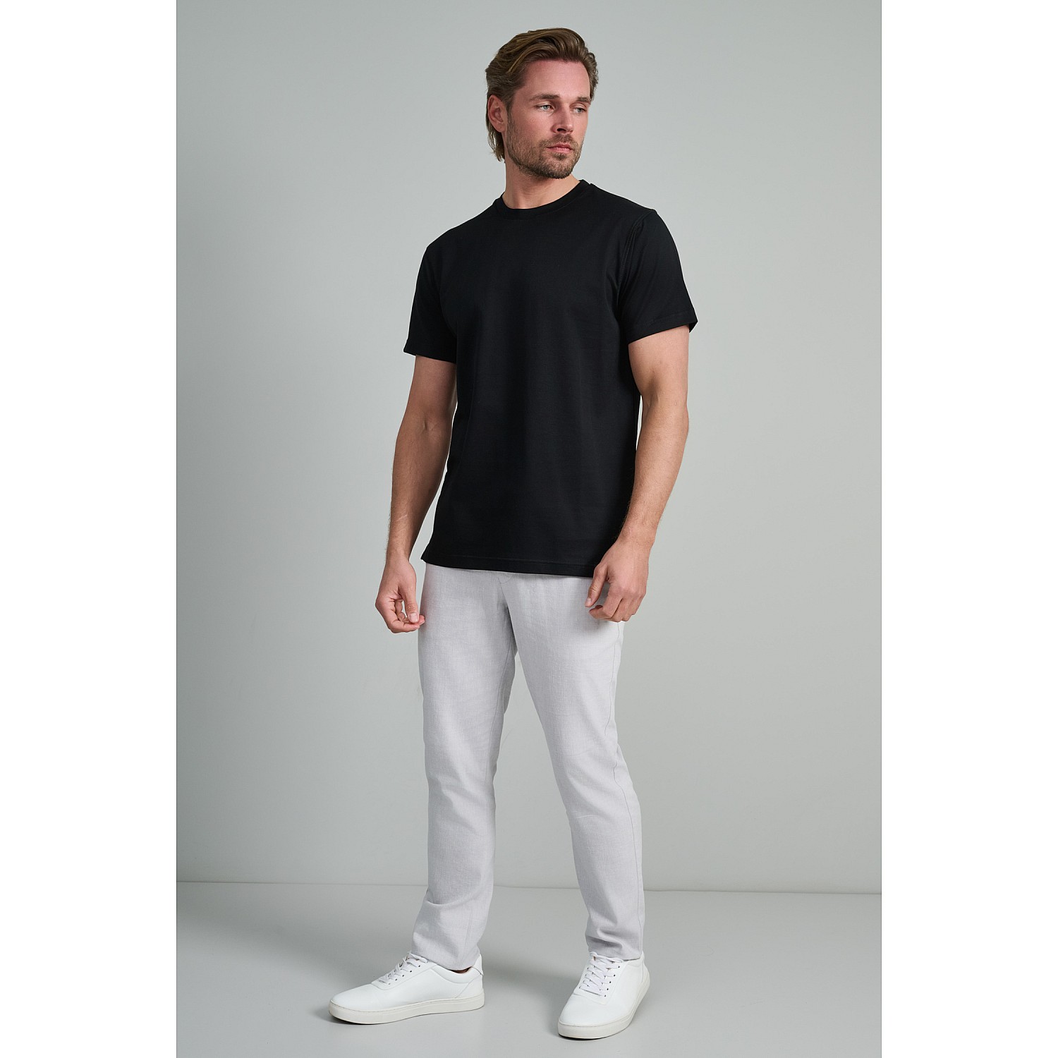 Navy & Green Ανδρικό T-Shirt Custom Fit 100% Βαμβάκι