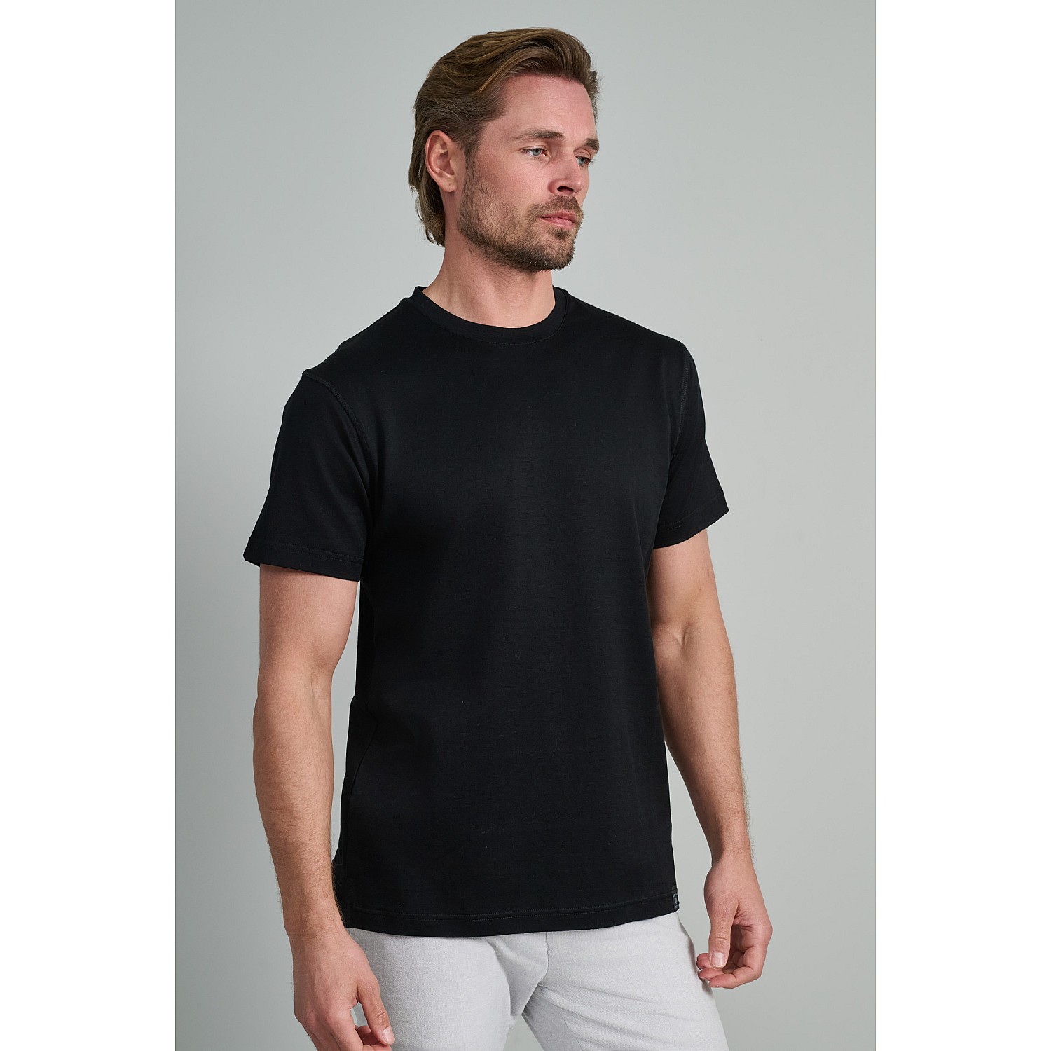 Navy & Green Ανδρικό T-Shirt Custom Fit 100% Βαμβάκι