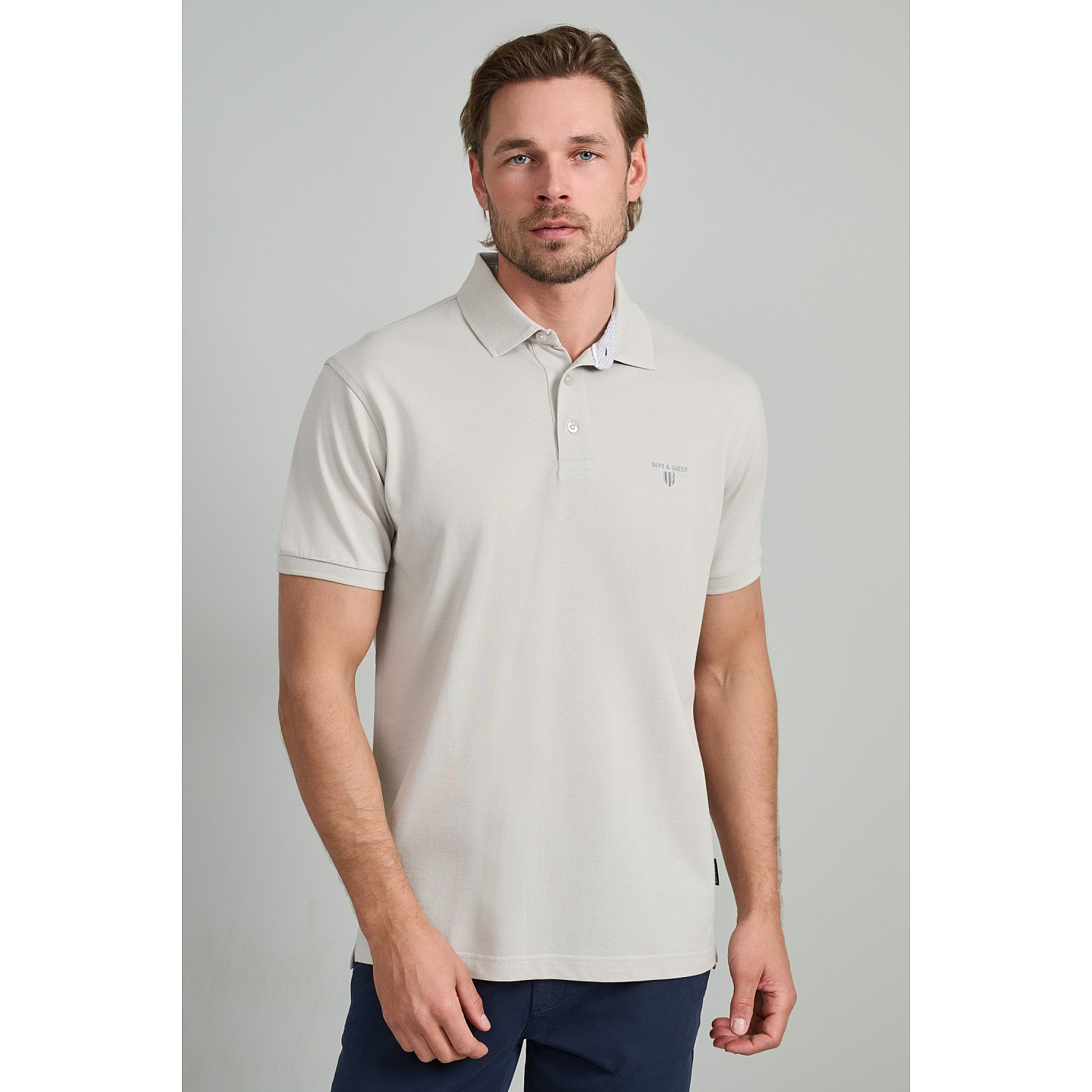 Navy & Green Ανδρική Μπλούζα Polo 100% Βαμβάκι