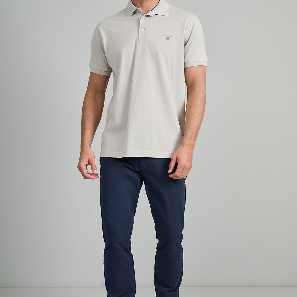 Navy & Green Ανδρική Μπλούζα Polo 100% Βαμβάκι