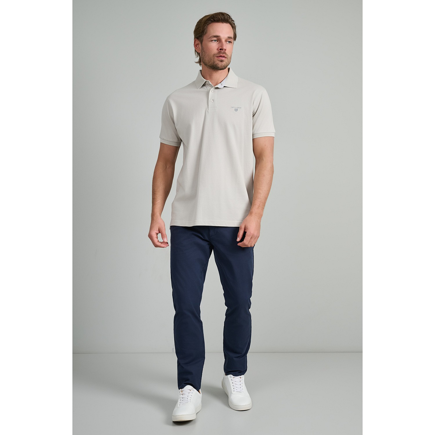 Navy & Green Ανδρική Μπλούζα Polo 100% Βαμβάκι