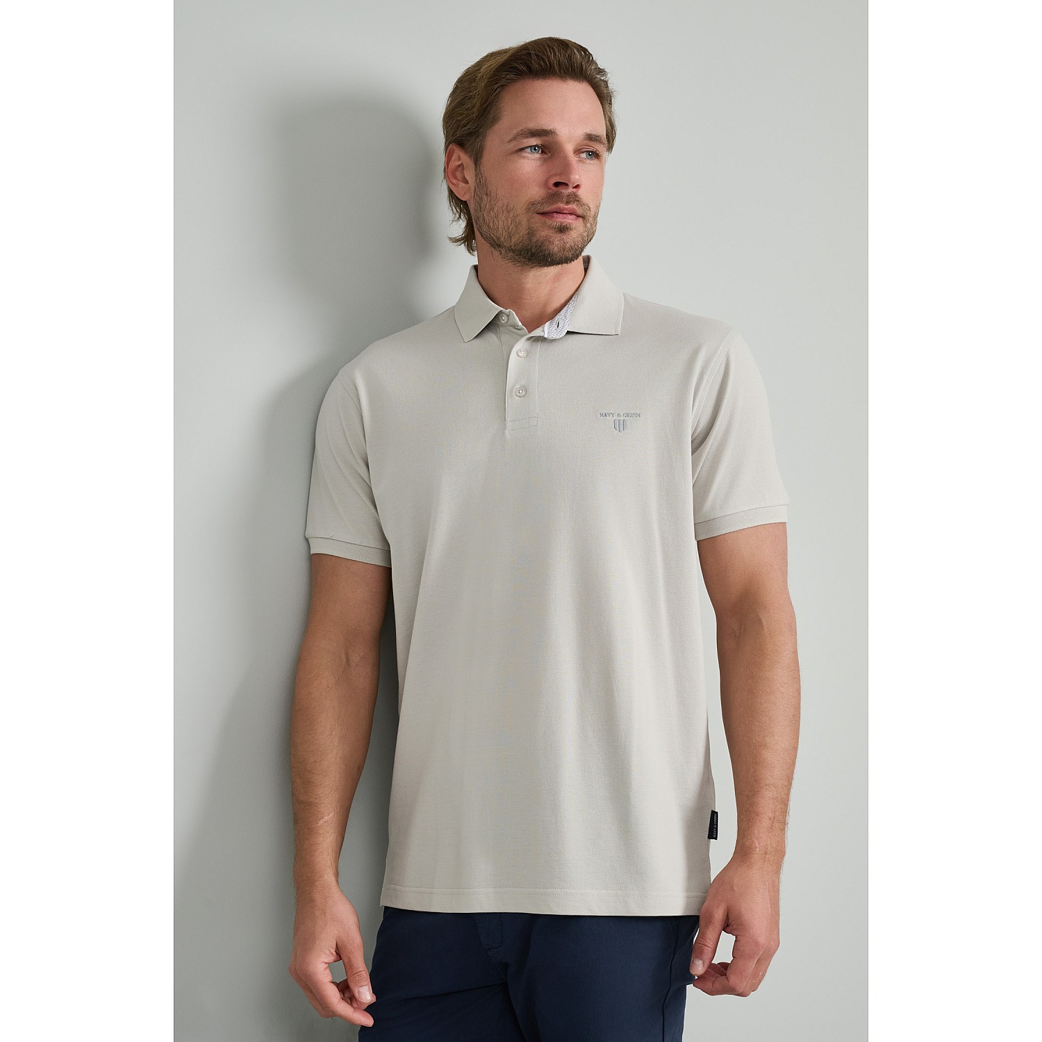 Navy & Green Ανδρική Μπλούζα Polo 100% Βαμβάκι