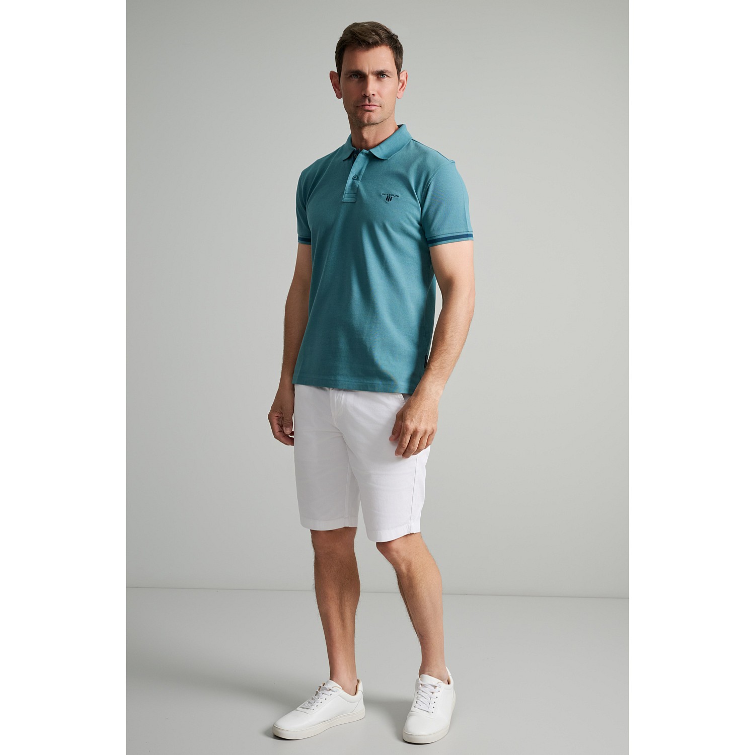 Navy & Green Ανδρική Μπλούζα Polo 100% Βαμβάκι