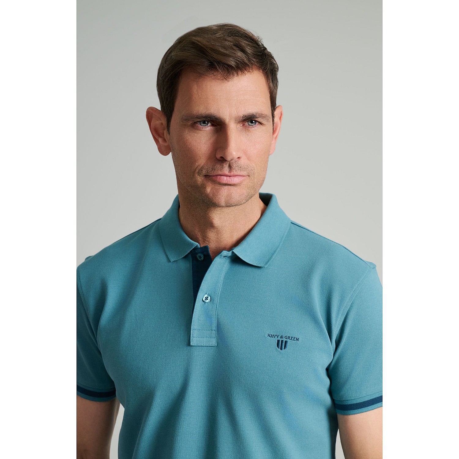 Navy & Green Ανδρική Μπλούζα Polo 100% Βαμβάκι