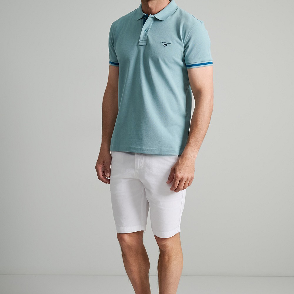 Navy & Green Ανδρική Μπλούζα Polo 100% Βαμβάκι
