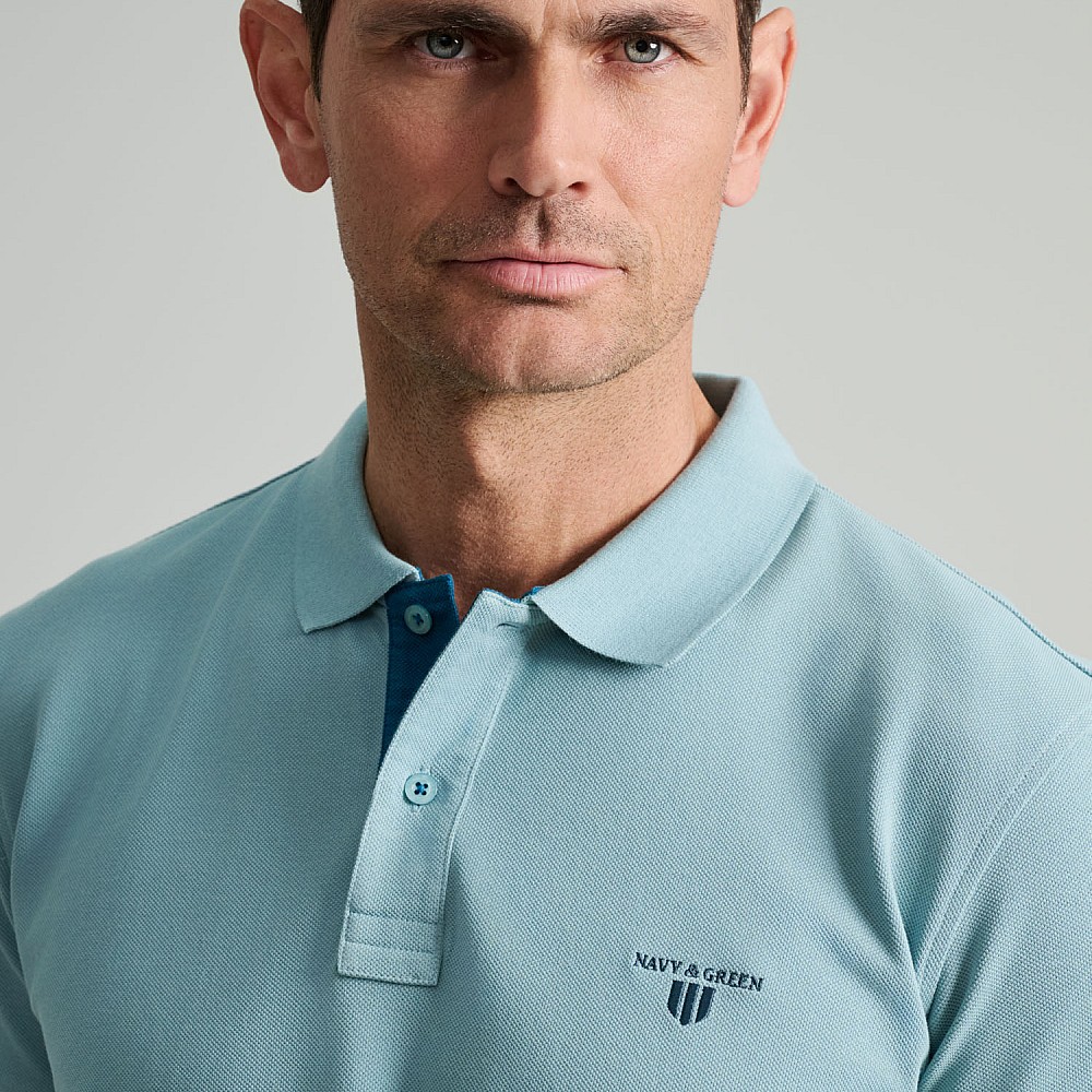 Navy & Green Ανδρική Μπλούζα Polo 100% Βαμβάκι