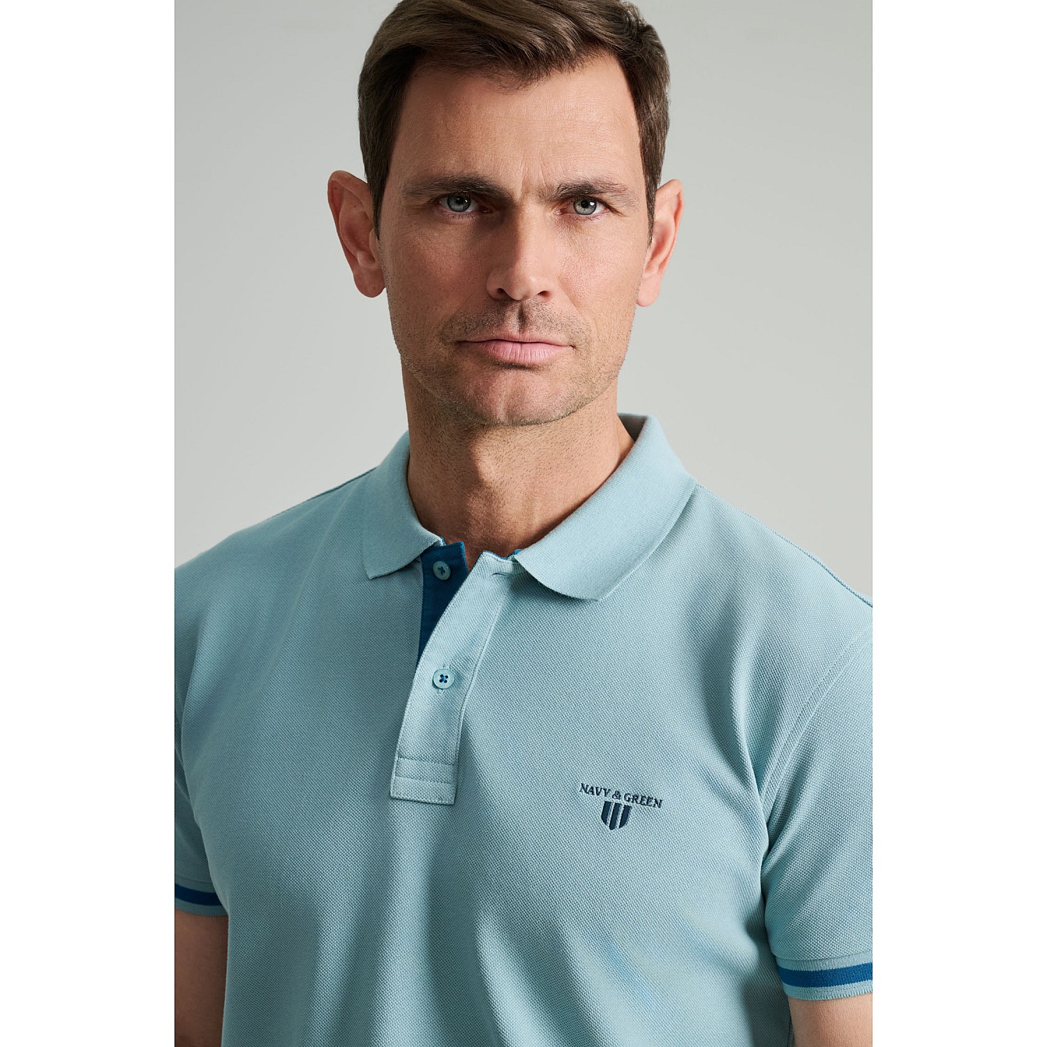 Navy & Green Ανδρική Μπλούζα Polo 100% Βαμβάκι