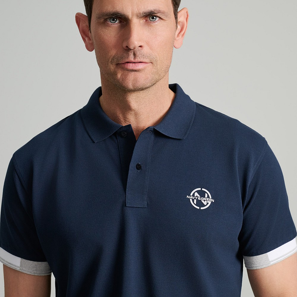 Navy & Green Ανδρική Μπλούζα Polo 100% Βαμβάκι