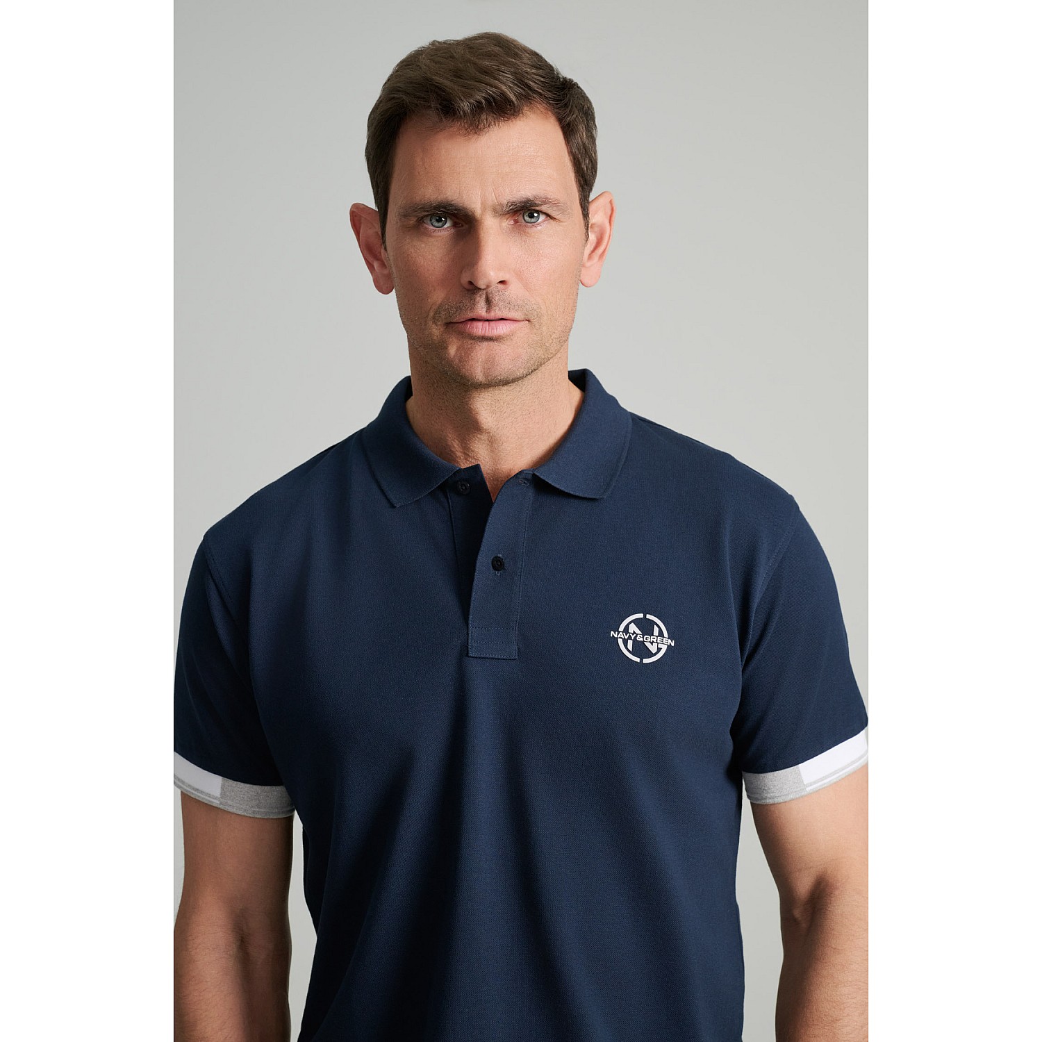 Navy & Green Ανδρική Μπλούζα Polo 100% Βαμβάκι