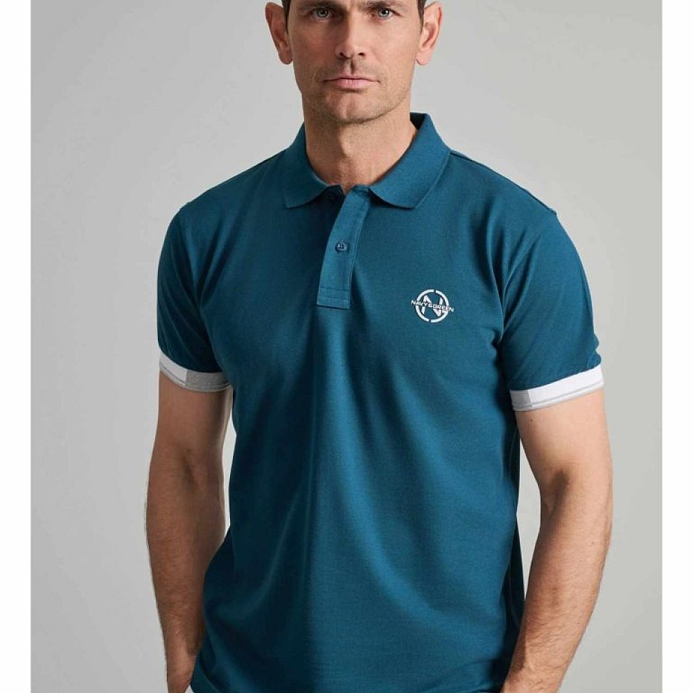 Navy & Green Ανδρική Μπλούζα Polo 100% Βαμβάκι