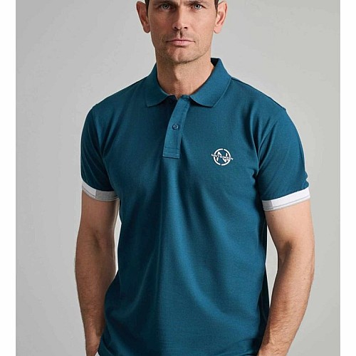 Navy & Green Ανδρική Μπλούζα Polo 100% Βαμβάκι