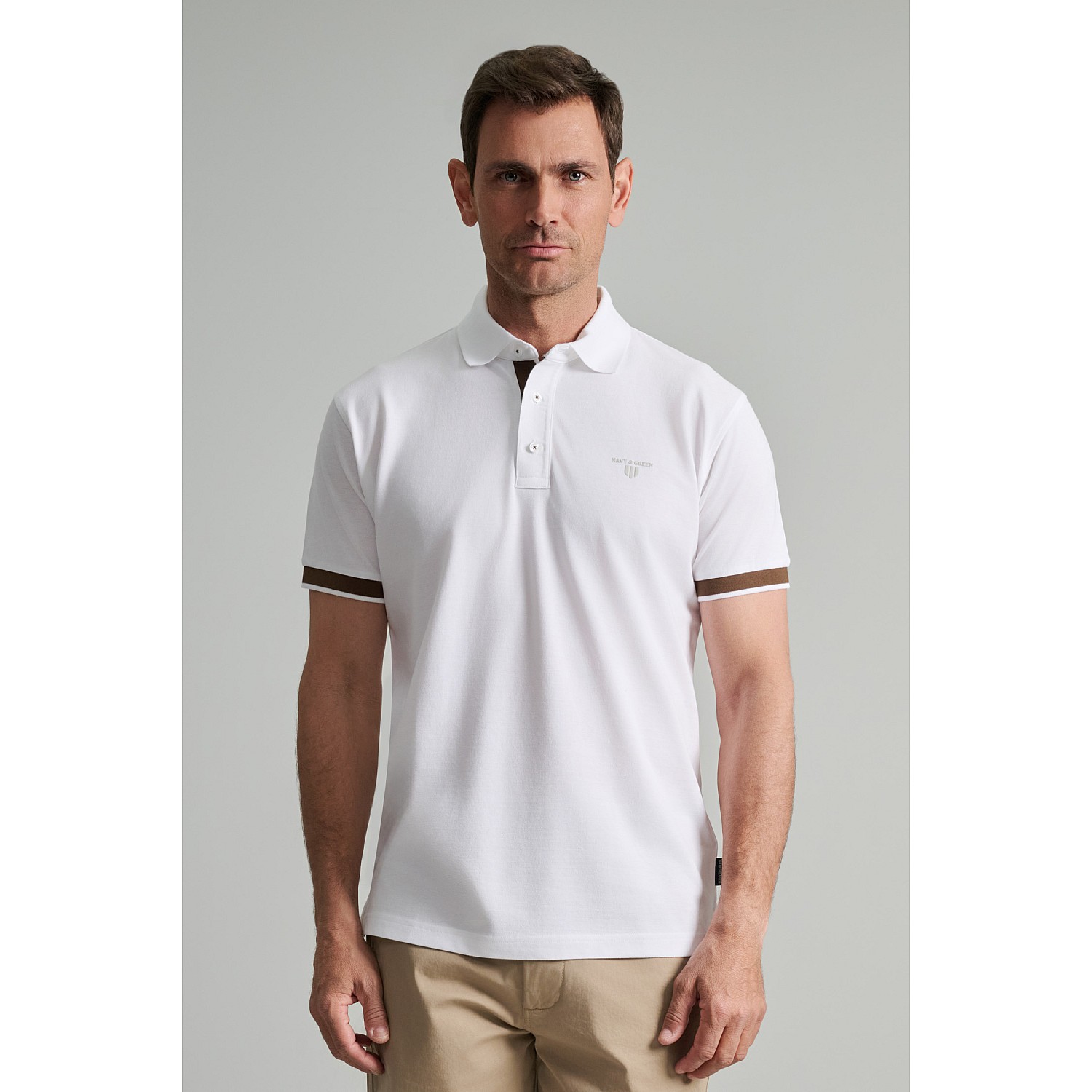 Navy & Green Ανδρική Μπλούζα Polo 100% Βαμβάκι