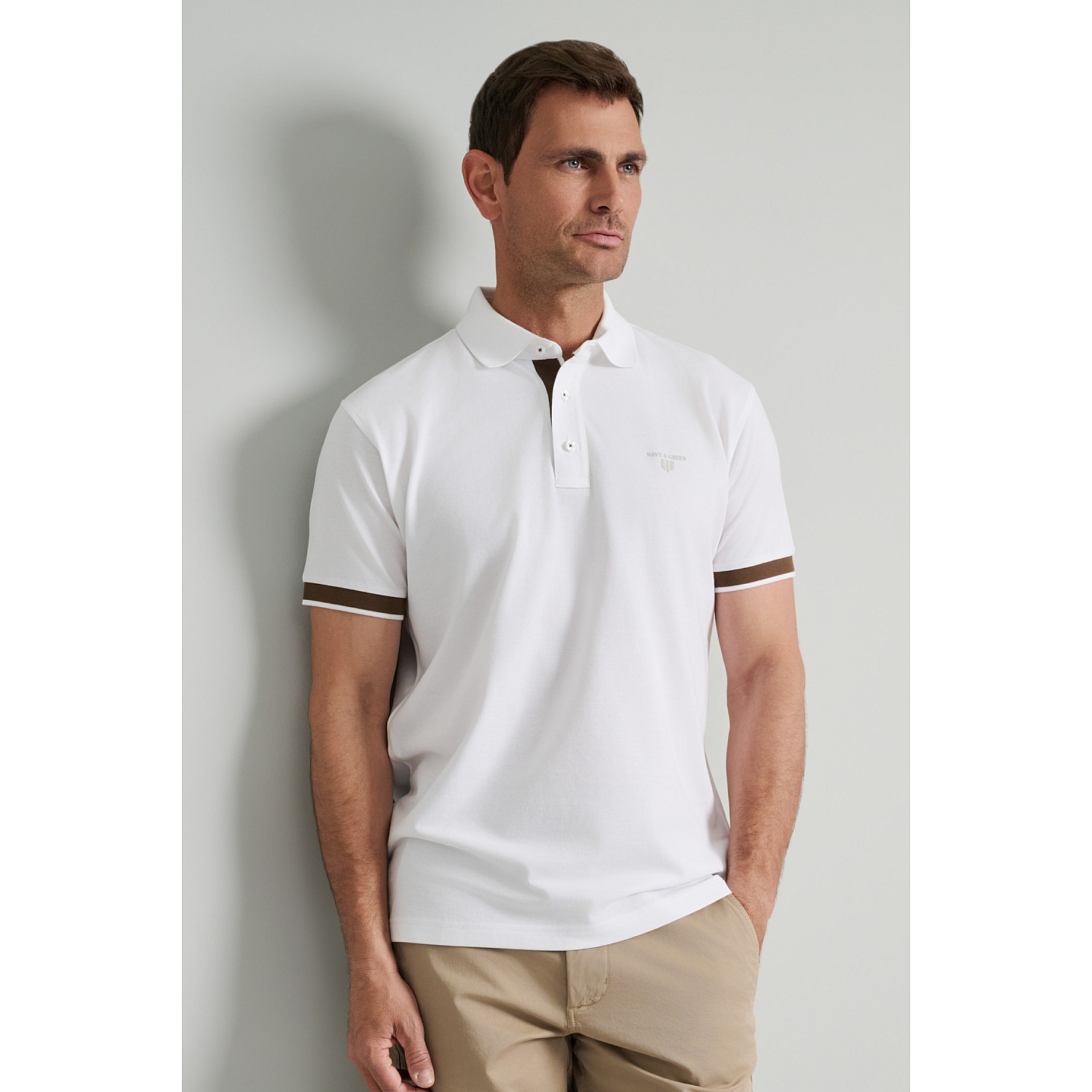 Navy & Green Ανδρική Μπλούζα Polo 100% Βαμβάκι