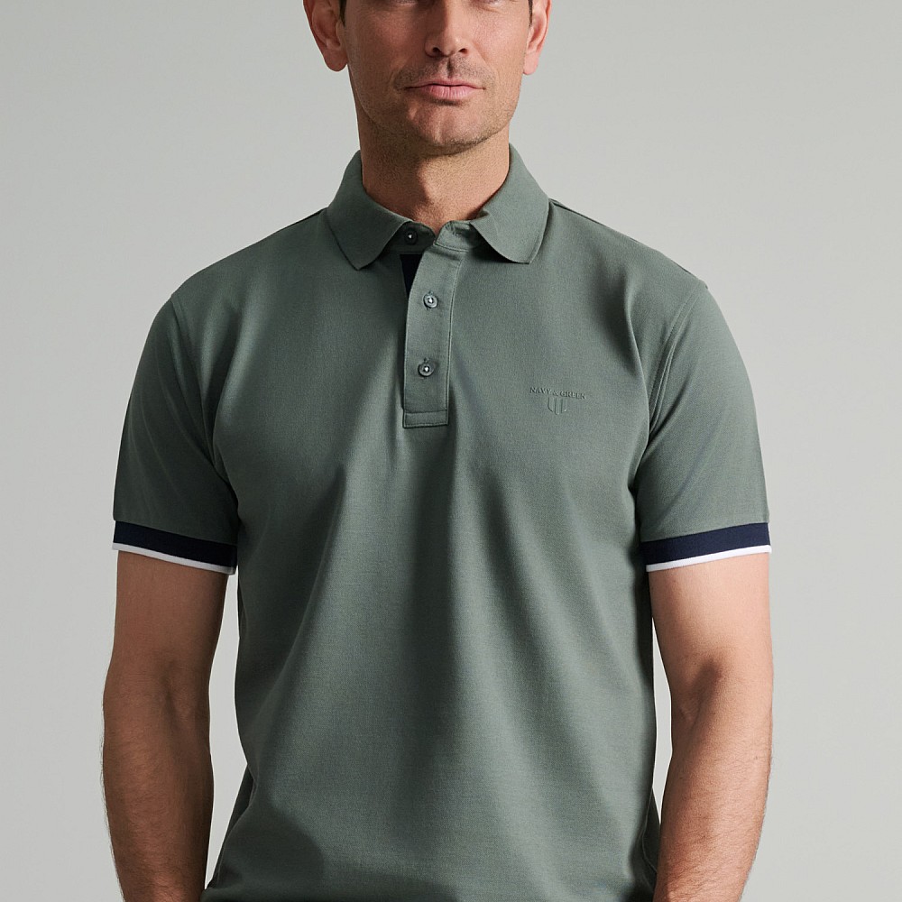 Navy & Green Ανδρική Μπλούζα Polo 100% Βαμβάκι