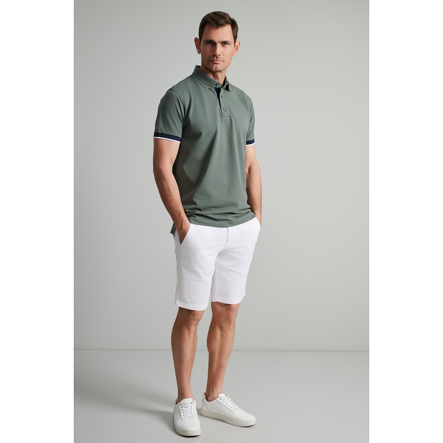 Navy & Green Ανδρική Μπλούζα Polo 100% Βαμβάκι