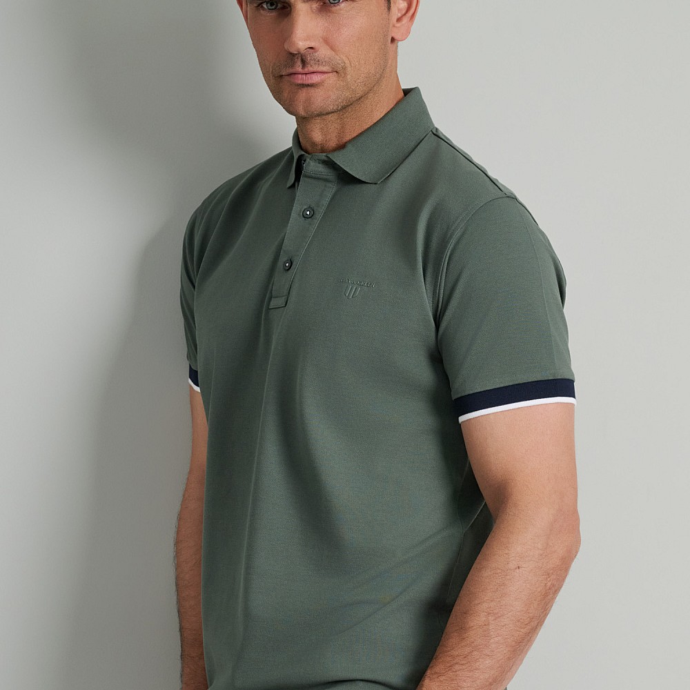 Navy & Green Ανδρική Μπλούζα Polo 100% Βαμβάκι