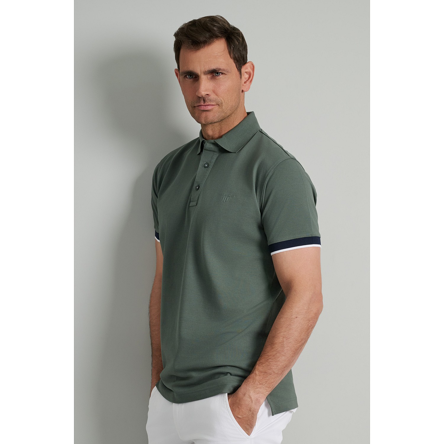Navy & Green Ανδρική Μπλούζα Polo 100% Βαμβάκι