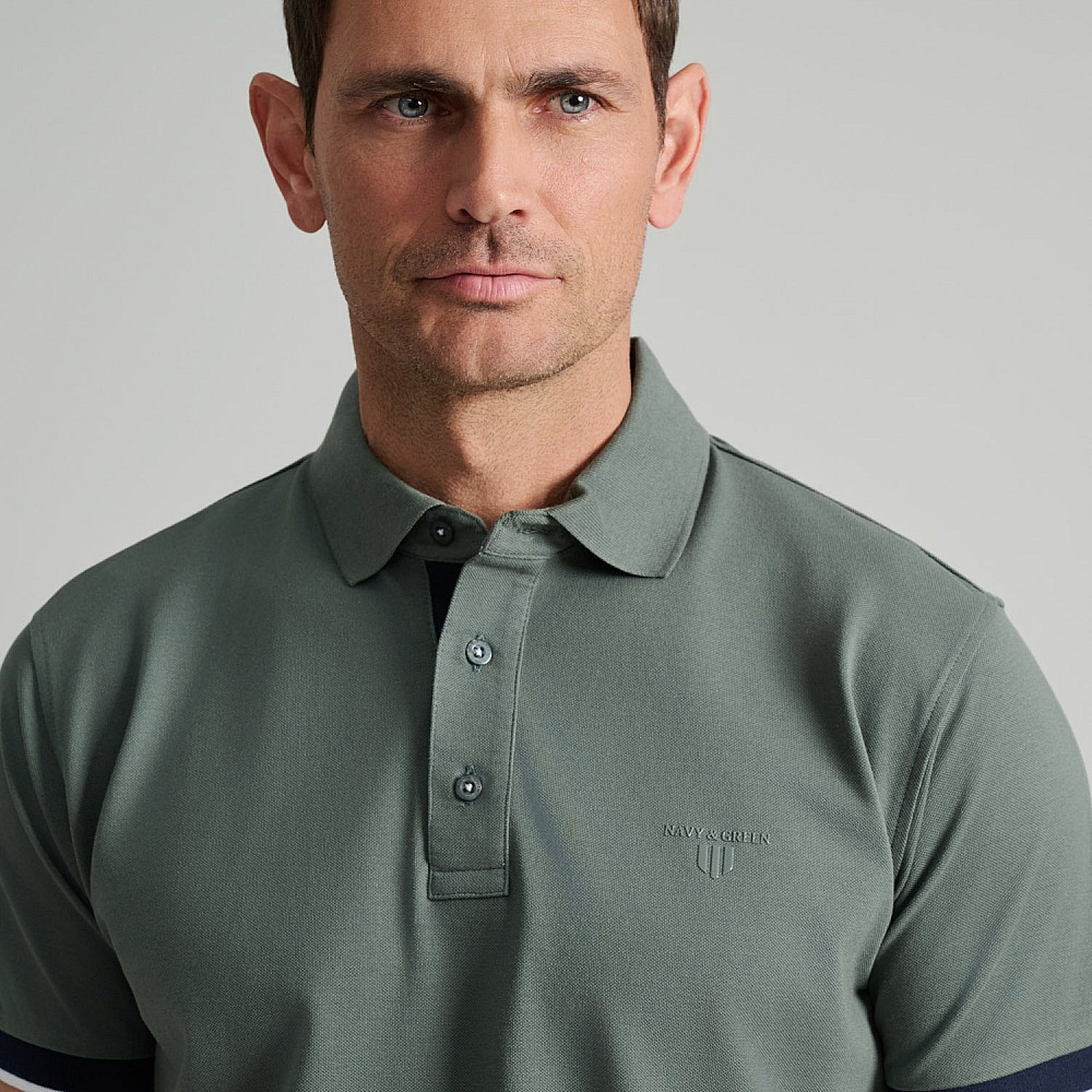 Navy & Green Ανδρική Μπλούζα Polo 100% Βαμβάκι