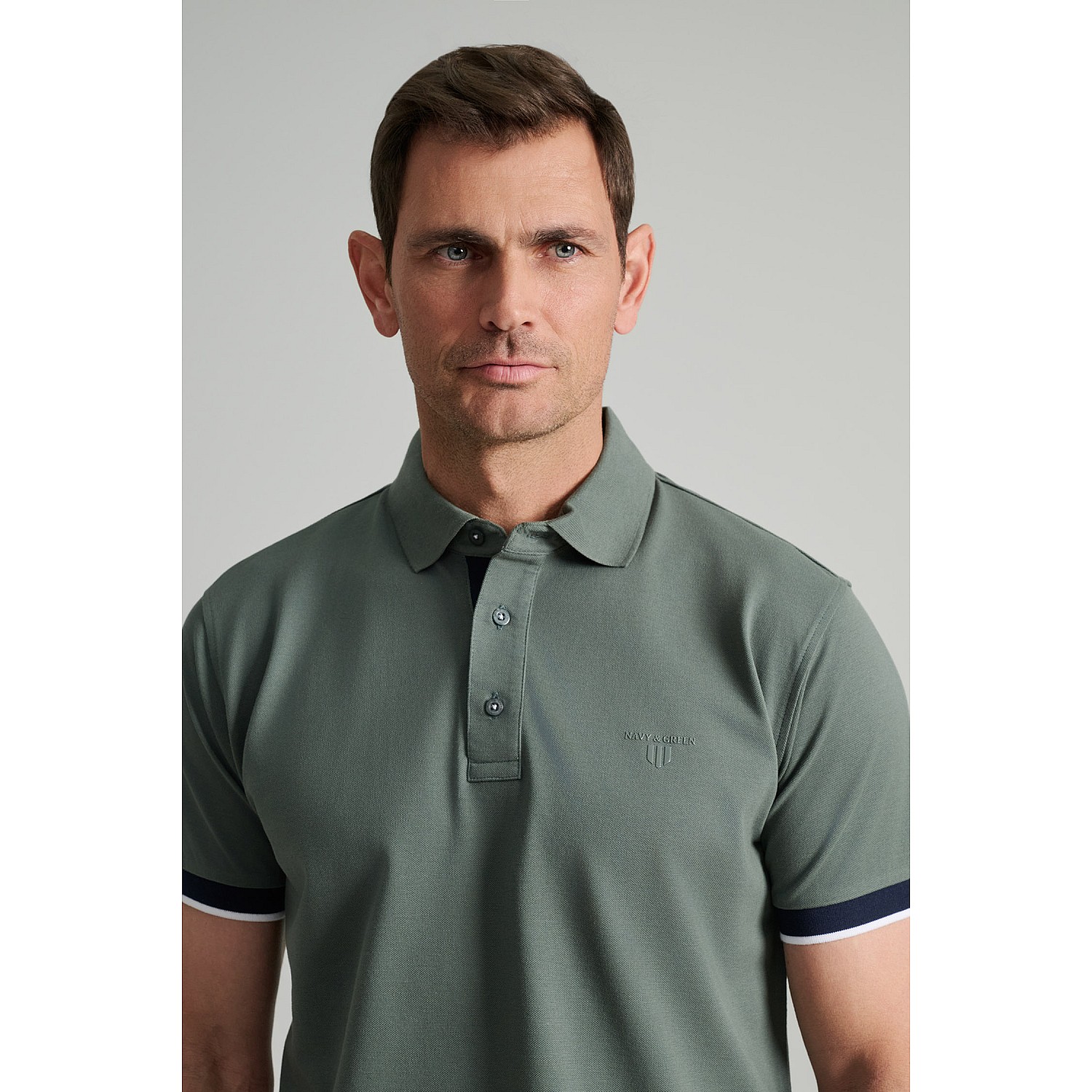 Navy & Green Ανδρική Μπλούζα Polo 100% Βαμβάκι