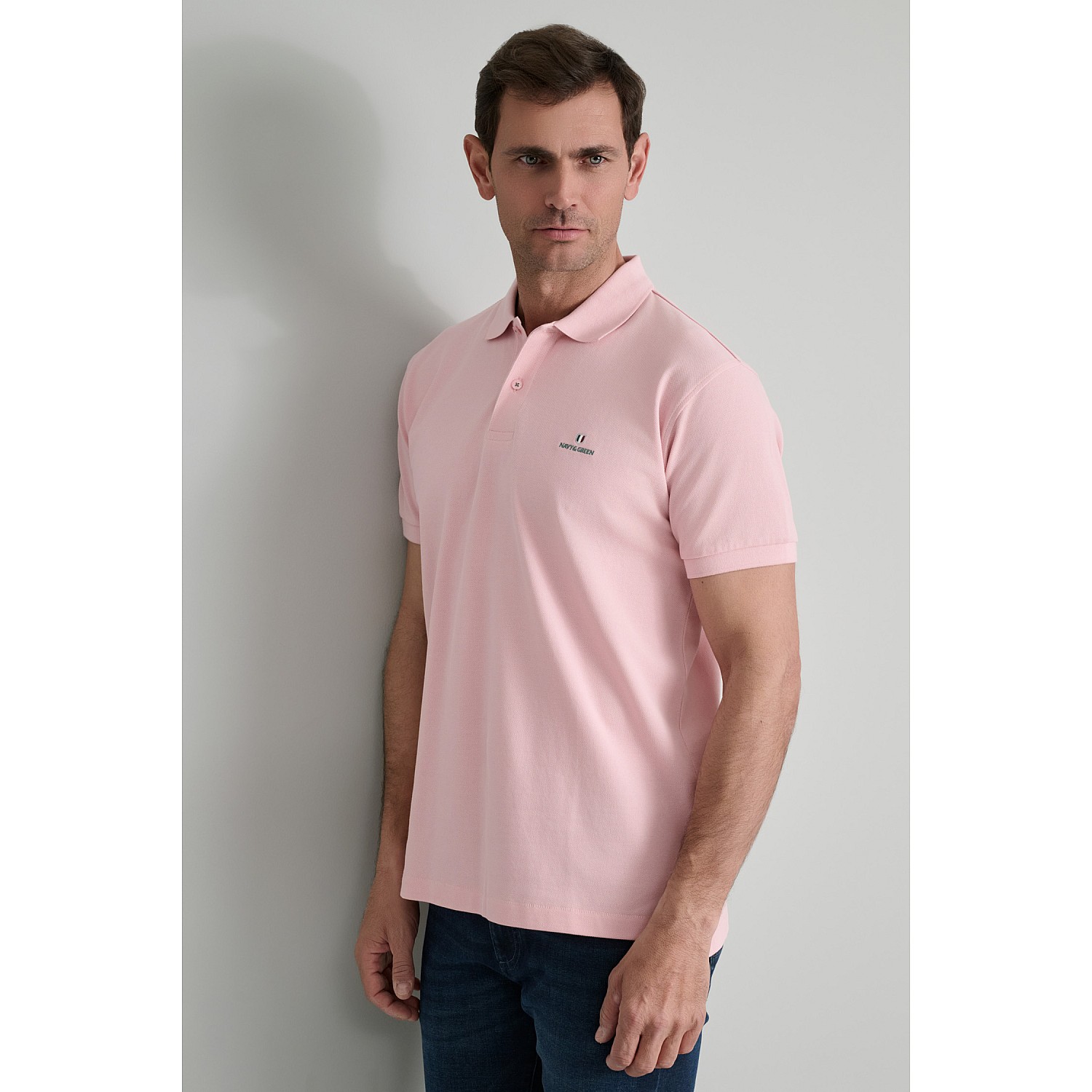 Navy & Green Ανδρική Μπλούζα Polo 100% Βαμβάκι