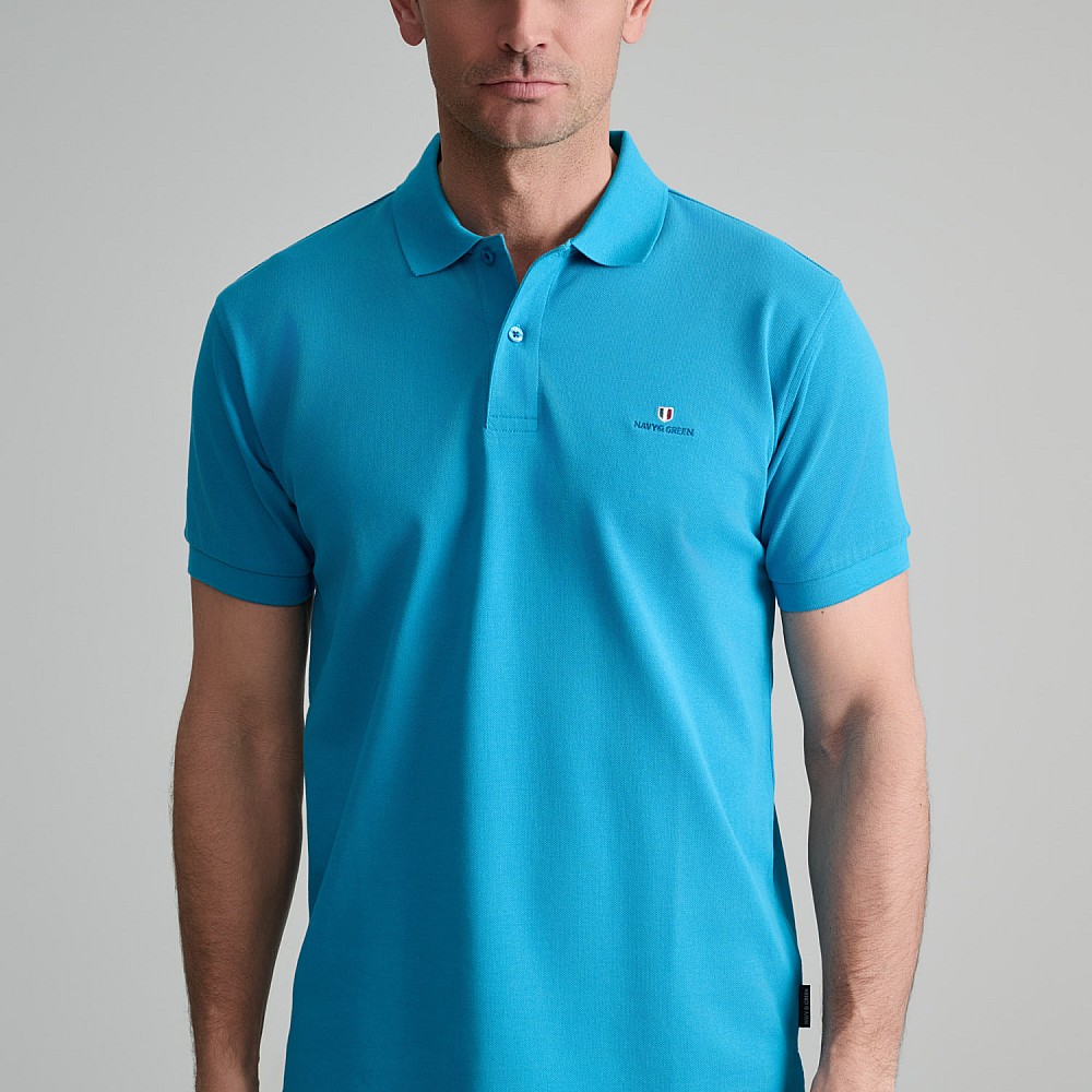 Navy & Green Ανδρική Μπλούζα Polo 100% Βαμβάκι