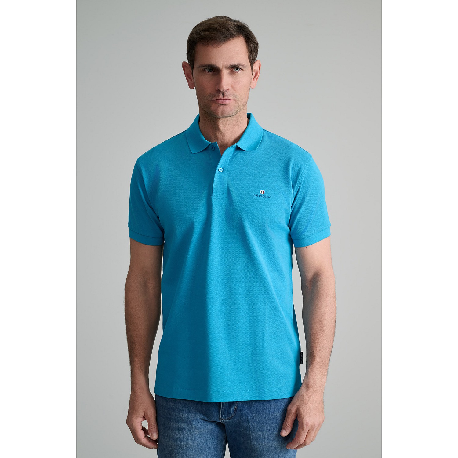 Navy & Green Ανδρική Μπλούζα Polo 100% Βαμβάκι