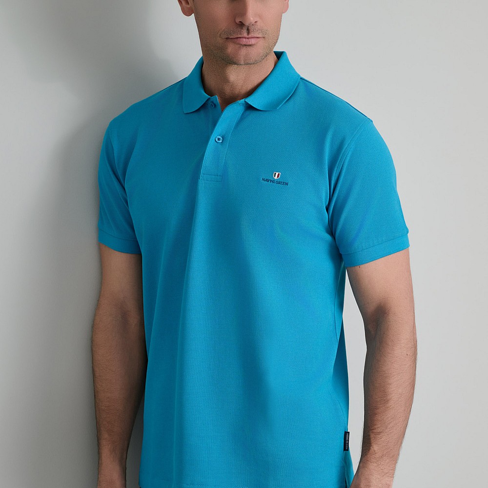 Navy & Green Ανδρική Μπλούζα Polo 100% Βαμβάκι