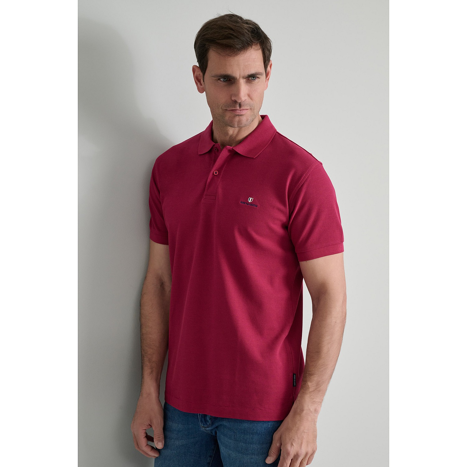 Navy & Green Ανδρική Μπλούζα Polo 100% Βαμβάκι