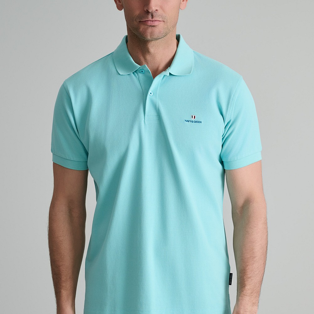 Navy & Green Ανδρική Μπλούζα Polo 100% Βαμβάκι