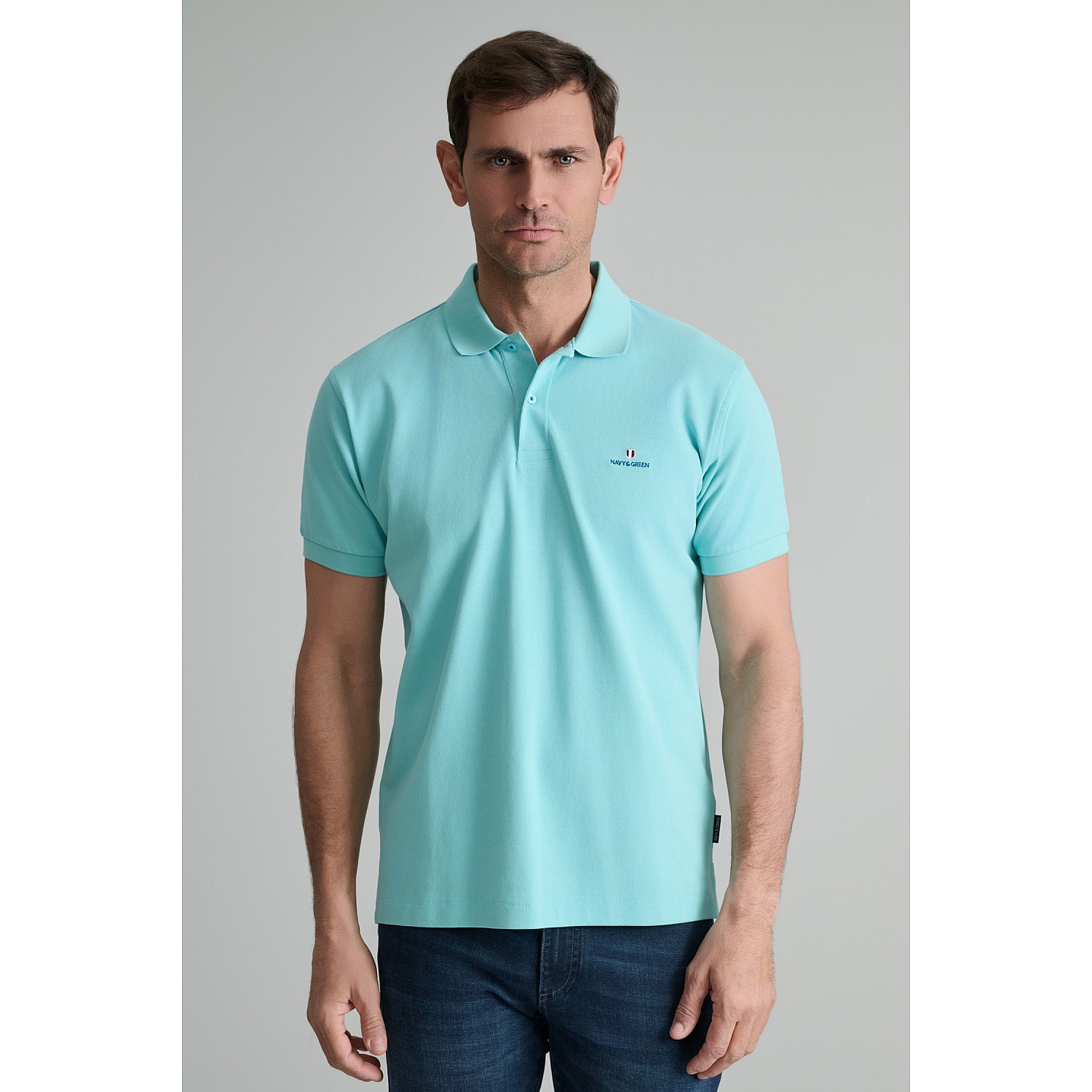 Navy & Green Ανδρική Μπλούζα Polo 100% Βαμβάκι