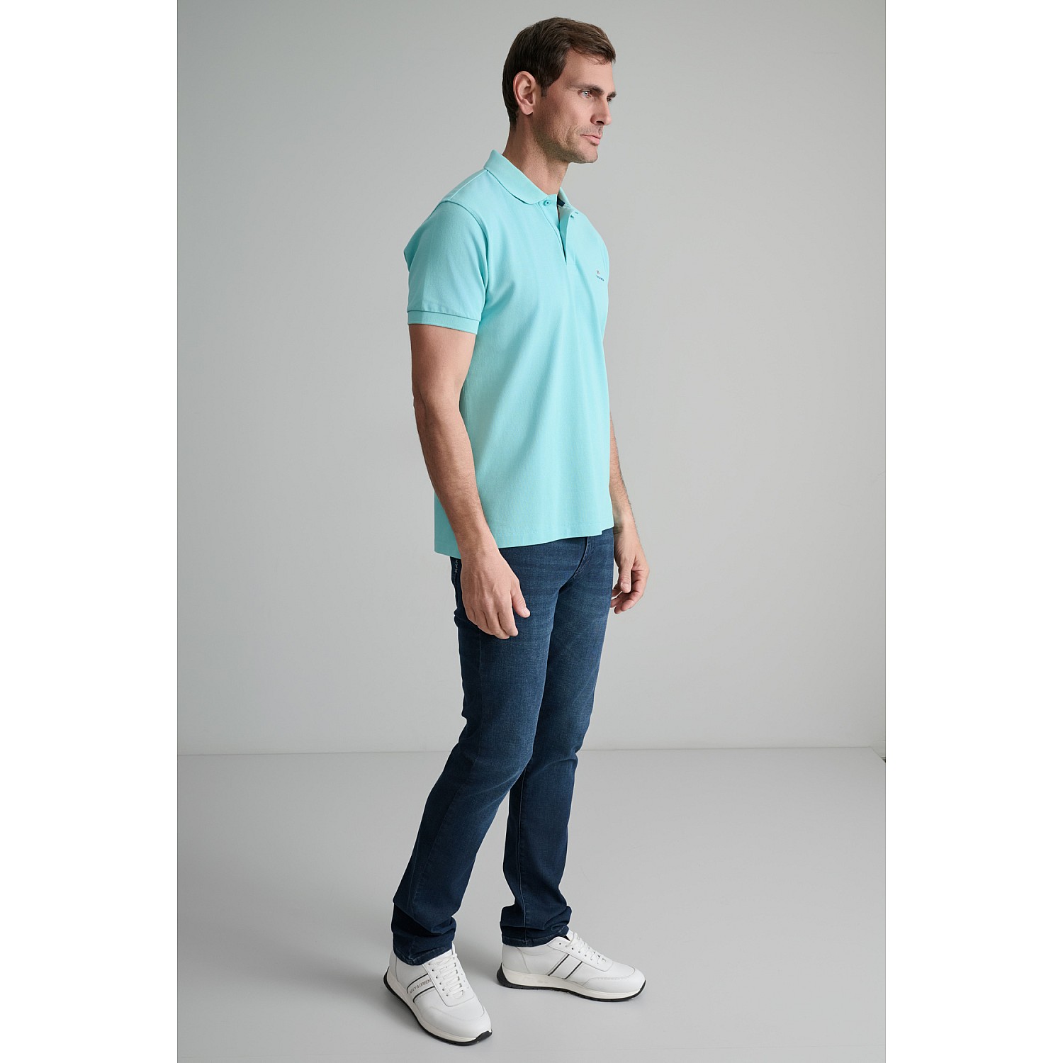 Navy & Green Ανδρική Μπλούζα Polo 100% Βαμβάκι