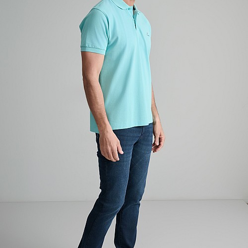 Navy & Green Ανδρική Μπλούζα Polo 100% Βαμβάκι