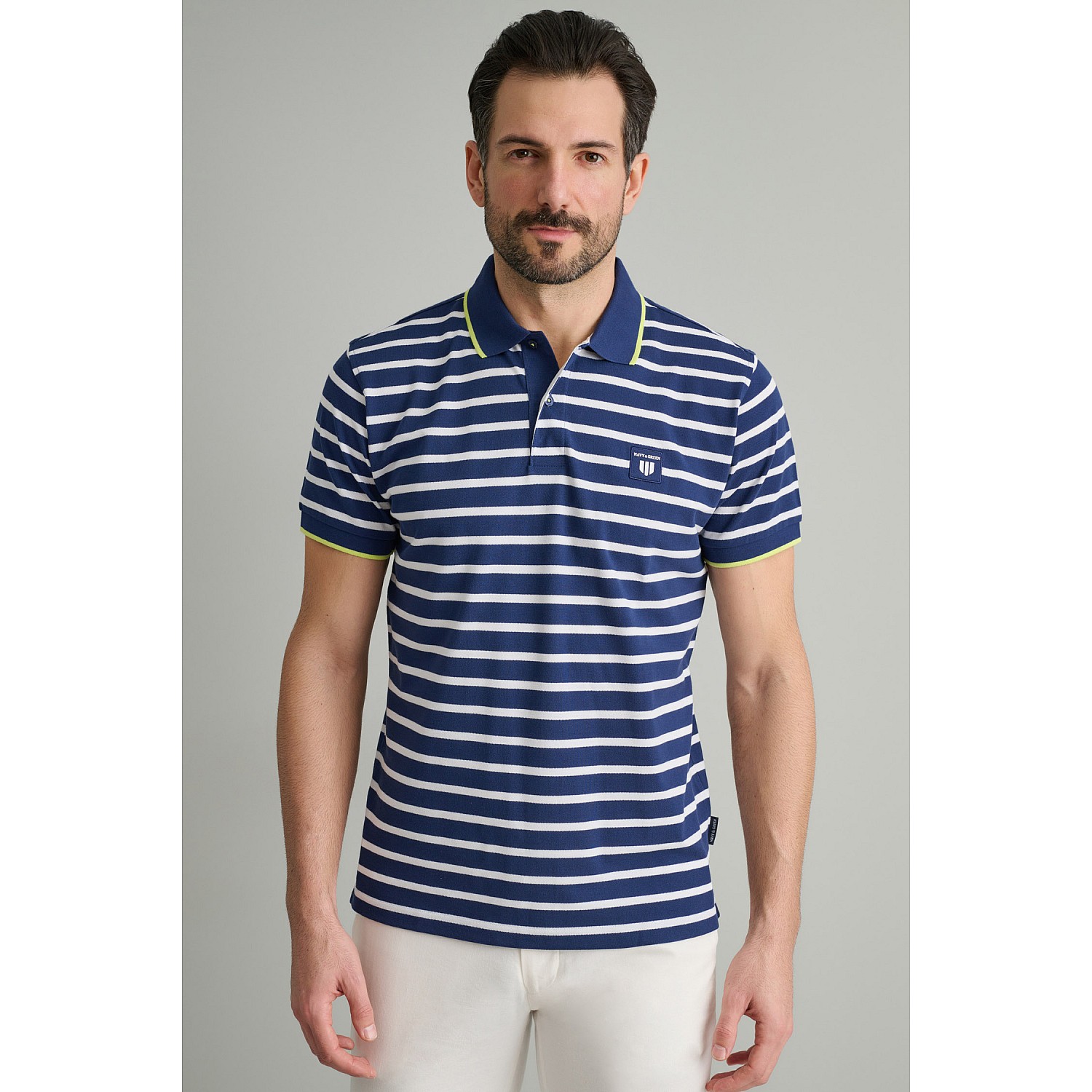Navy & Green Ανδρική Μπλούζα Polo 100% Βαμβάκι