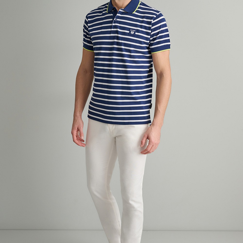 Navy & Green Ανδρική Μπλούζα Polo 100% Βαμβάκι