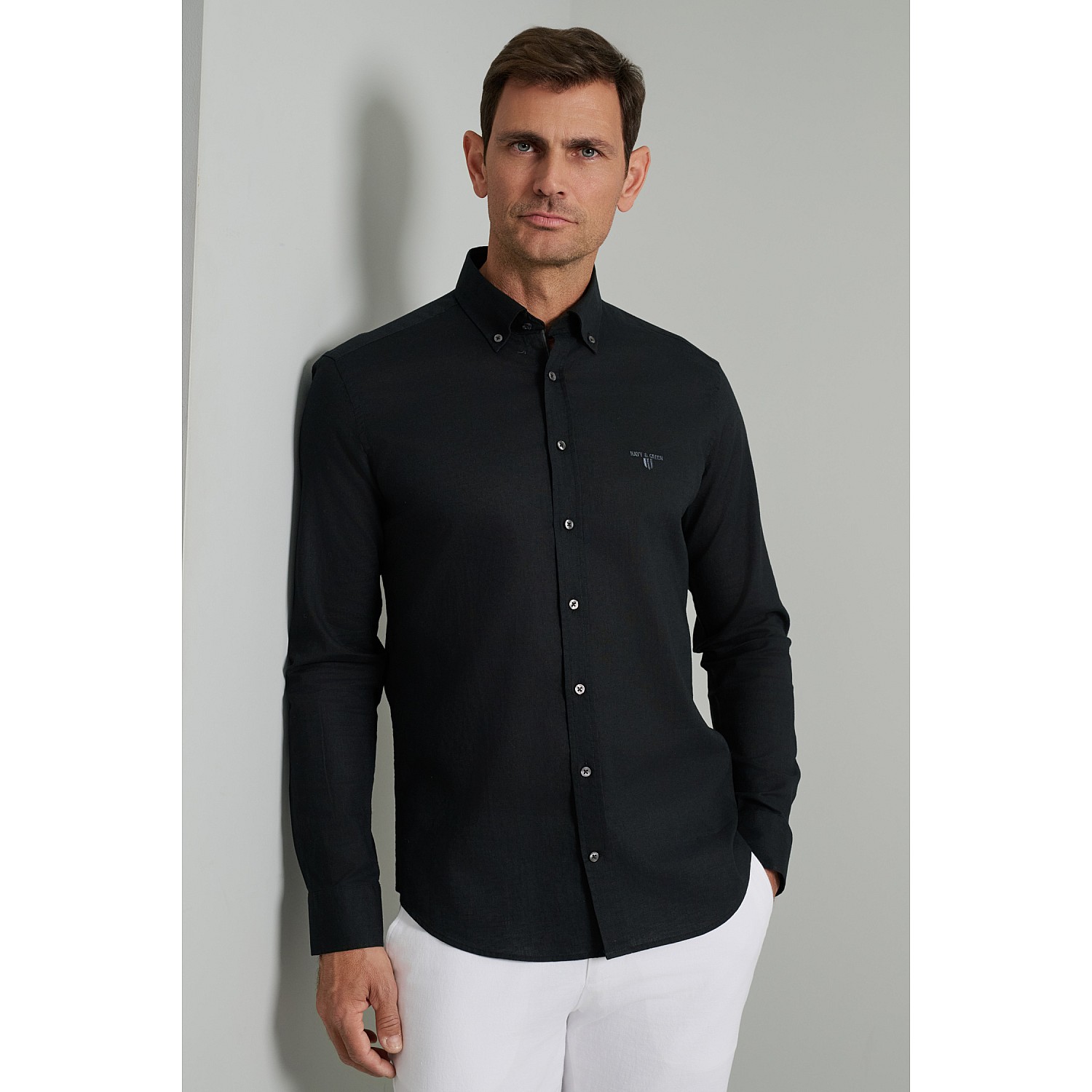 Navy & Green Ανδρικό Πουκάμισο Comfort Fit