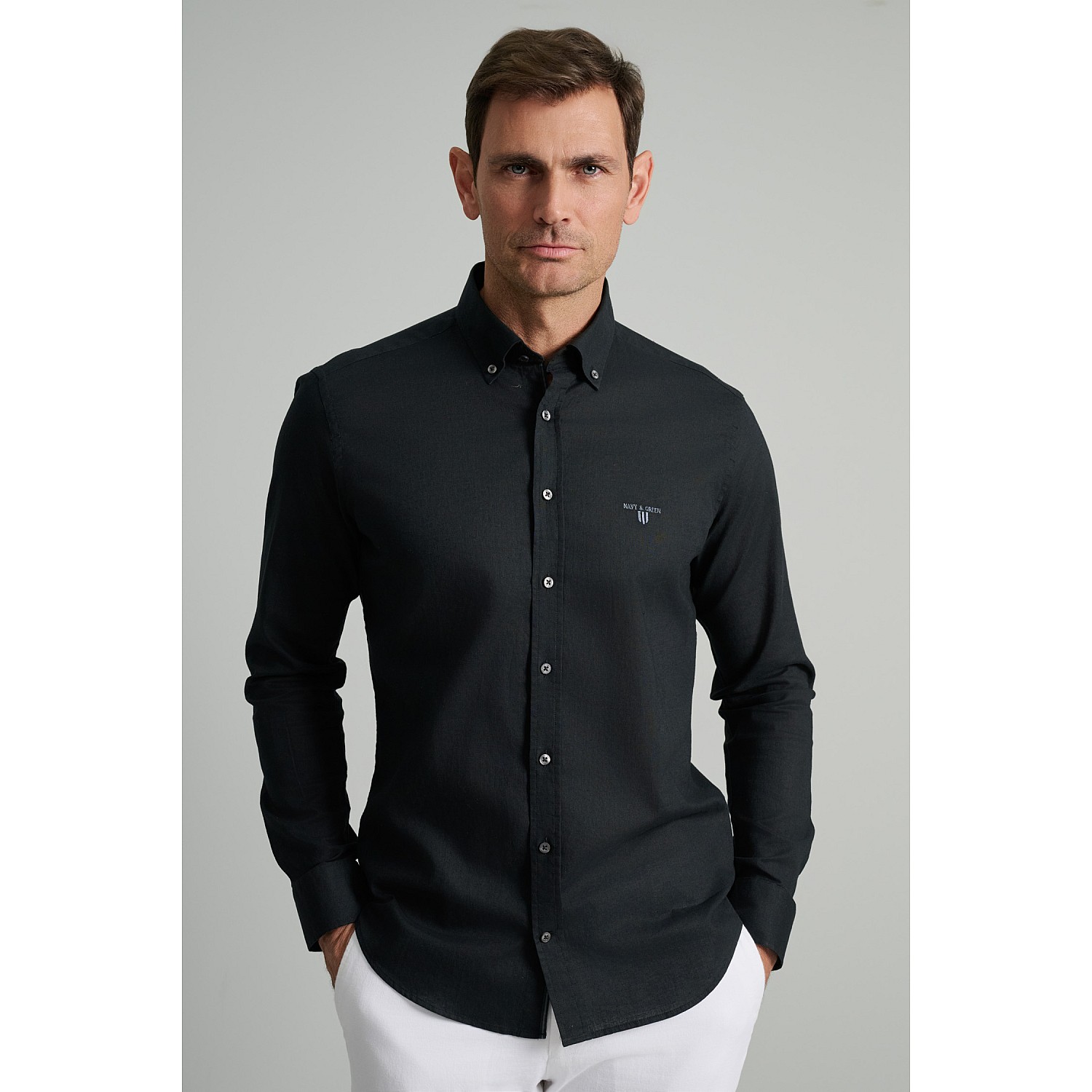Navy & Green Ανδρικό Πουκάμισο Comfort Fit